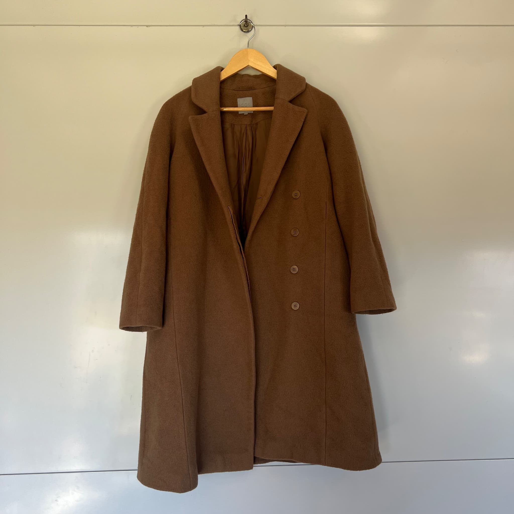 COS Camel Wool Mohair Blend Oversized Coat — photo 7 of 9