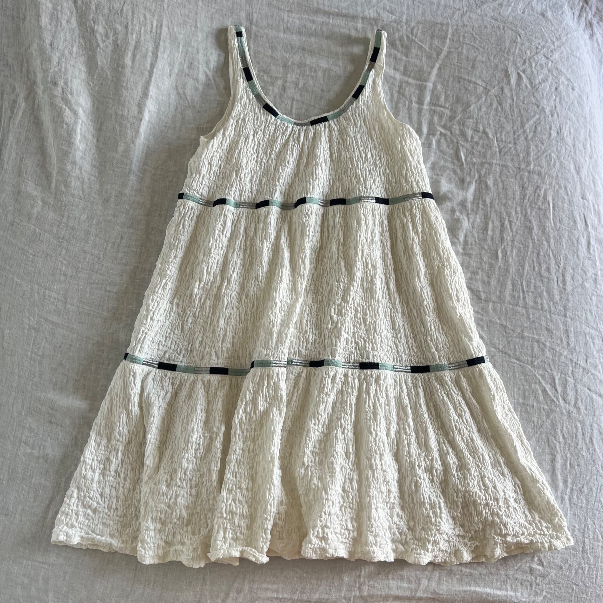 Country Road White Textured Crinkle Tiered Sun Dress Size XS Beach Summer Mini — photo 1 of 8