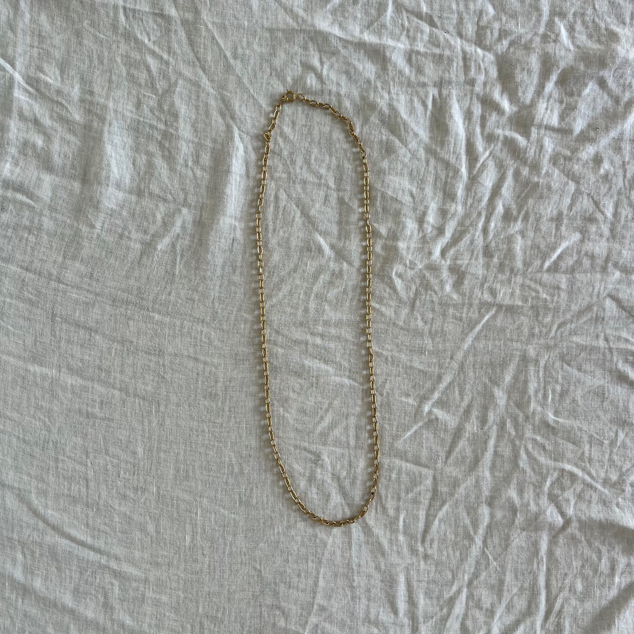 Gold Tone Oval Link Chain Necklace - Classic Minimalist Layering Piece — photo 1 of 4
