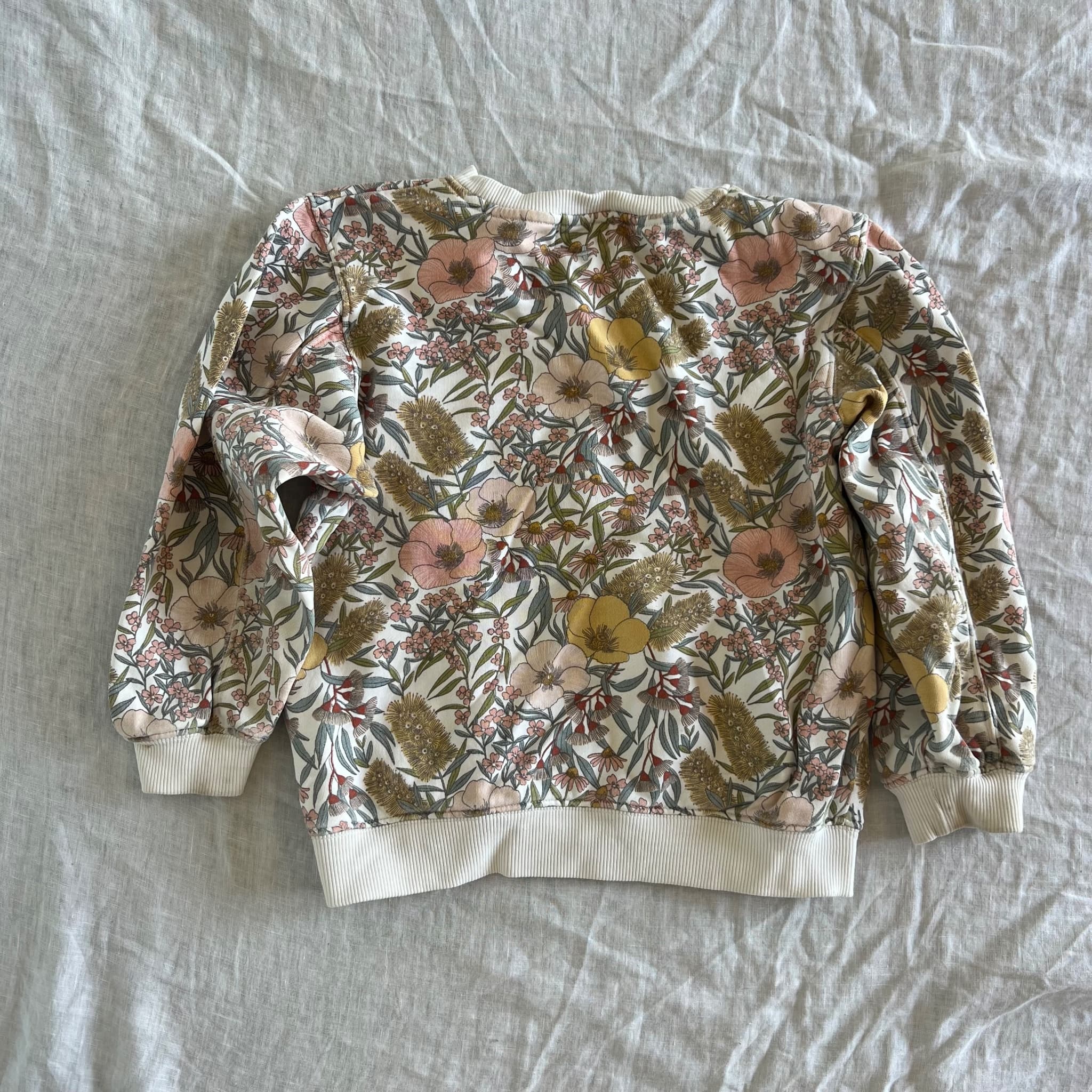 Goldie + Ace Size 6 Australian Native Botanical Floral Fleece Jumper Sweatshirt — photo 4 of 5