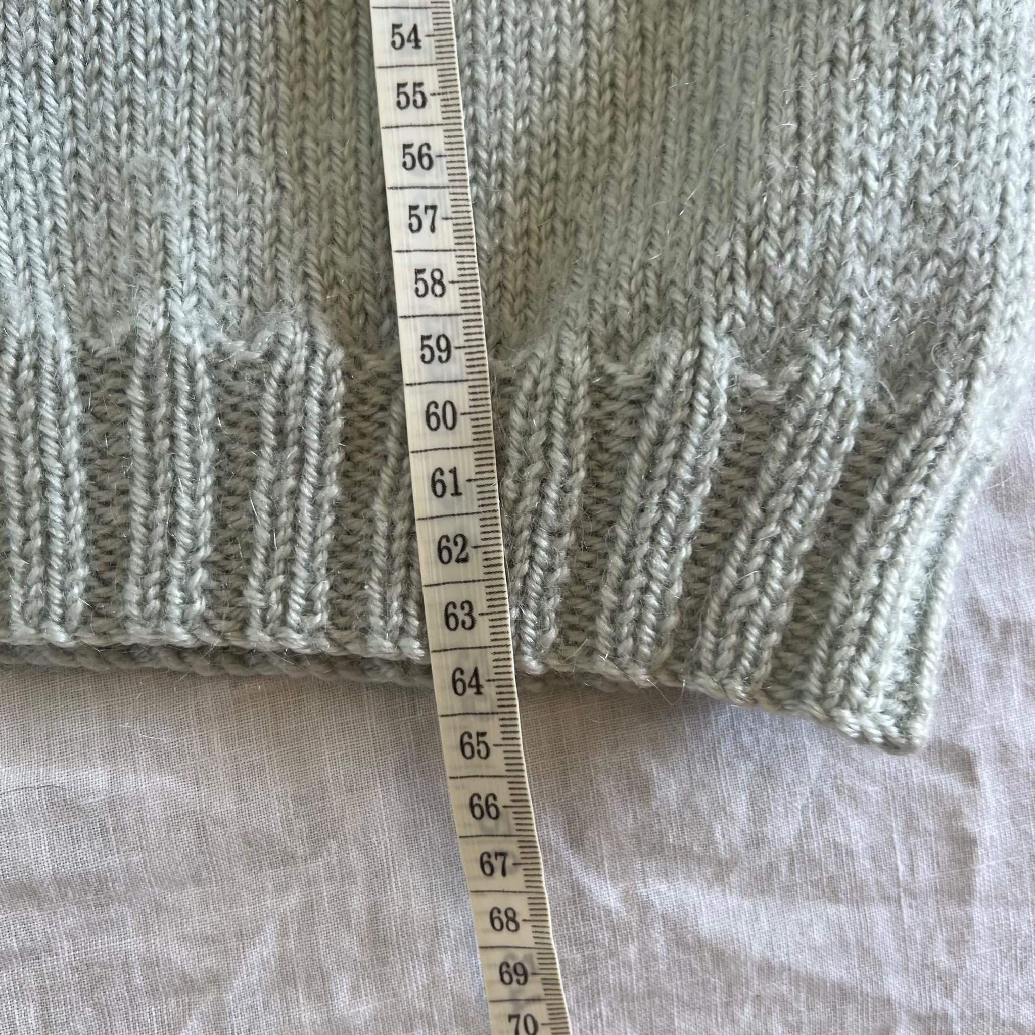 Hand-Knitted Sage Green Cable Knit Sweater - Textured Leaf Pattern — photo 5 of 10