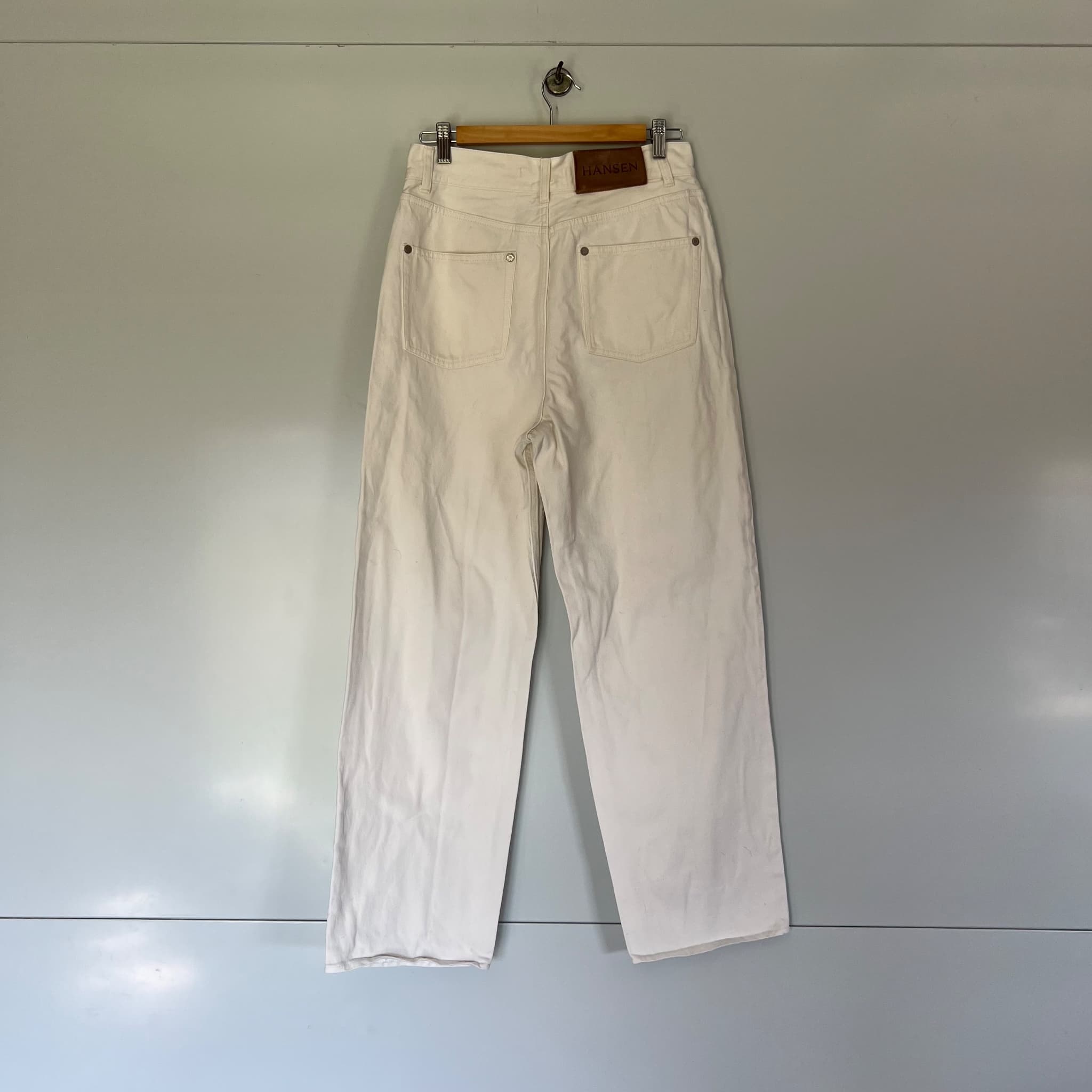 Hansen & Gretel Ryan Straight Leg Jean Size 29 Ecru Off White Cotton High Waist — photo 3 of 8