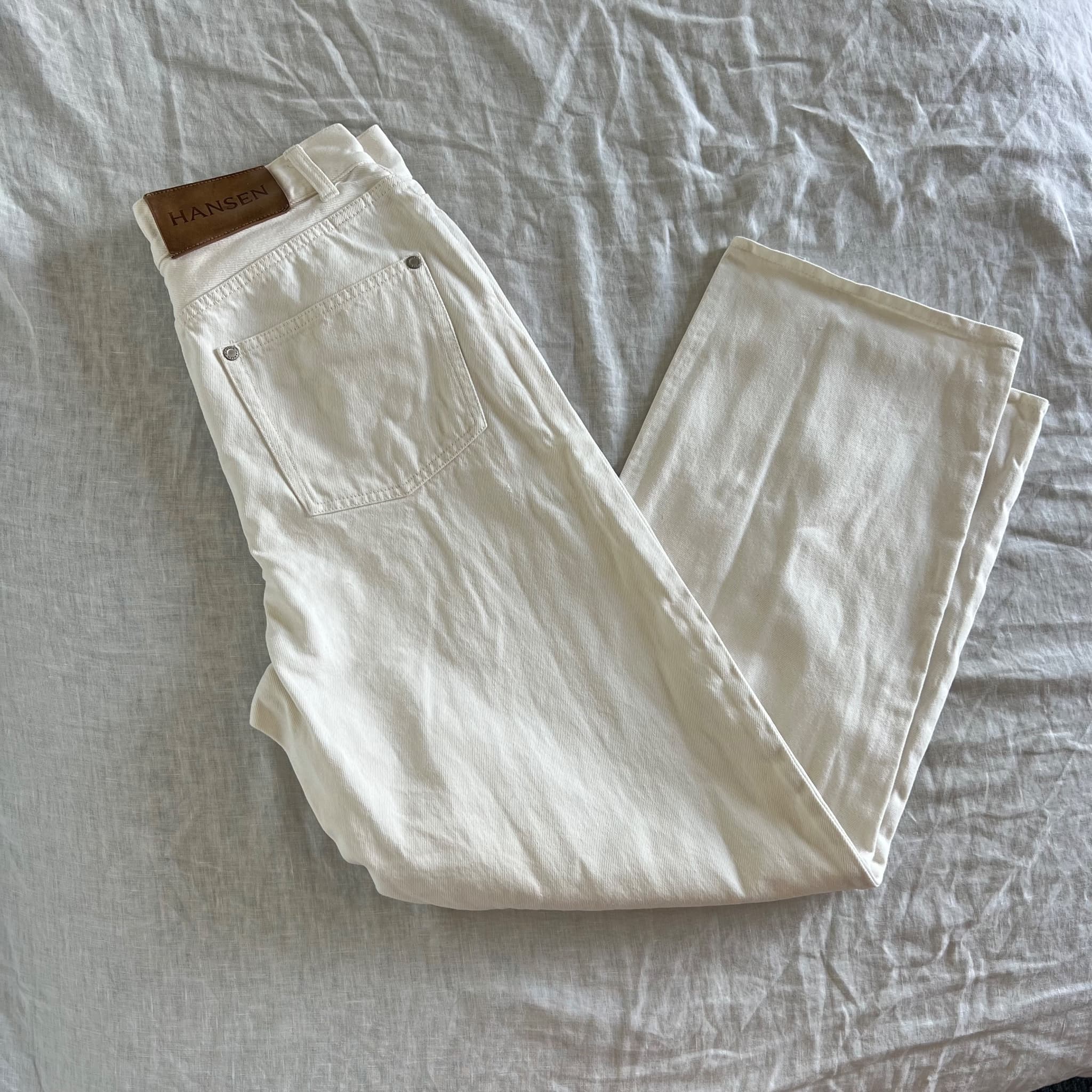 Hansen & Gretel Ryan Straight Leg Jean Size 29 Ecru Off White Cotton High Waist — photo 1 of 8