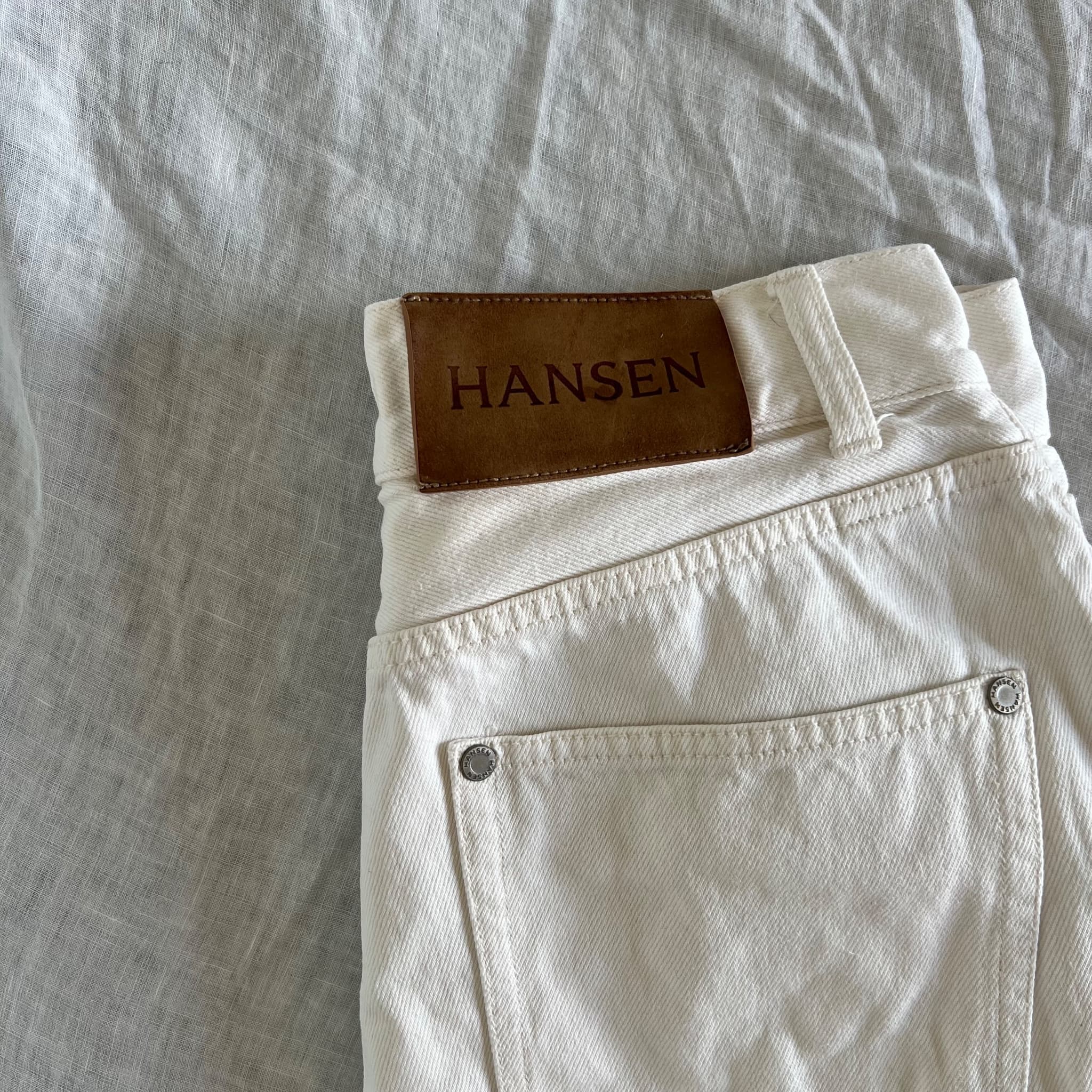 Hansen & Gretel Ryan Straight Leg Jean Size 29 Ecru Off White Cotton High Waist — photo 8 of 8