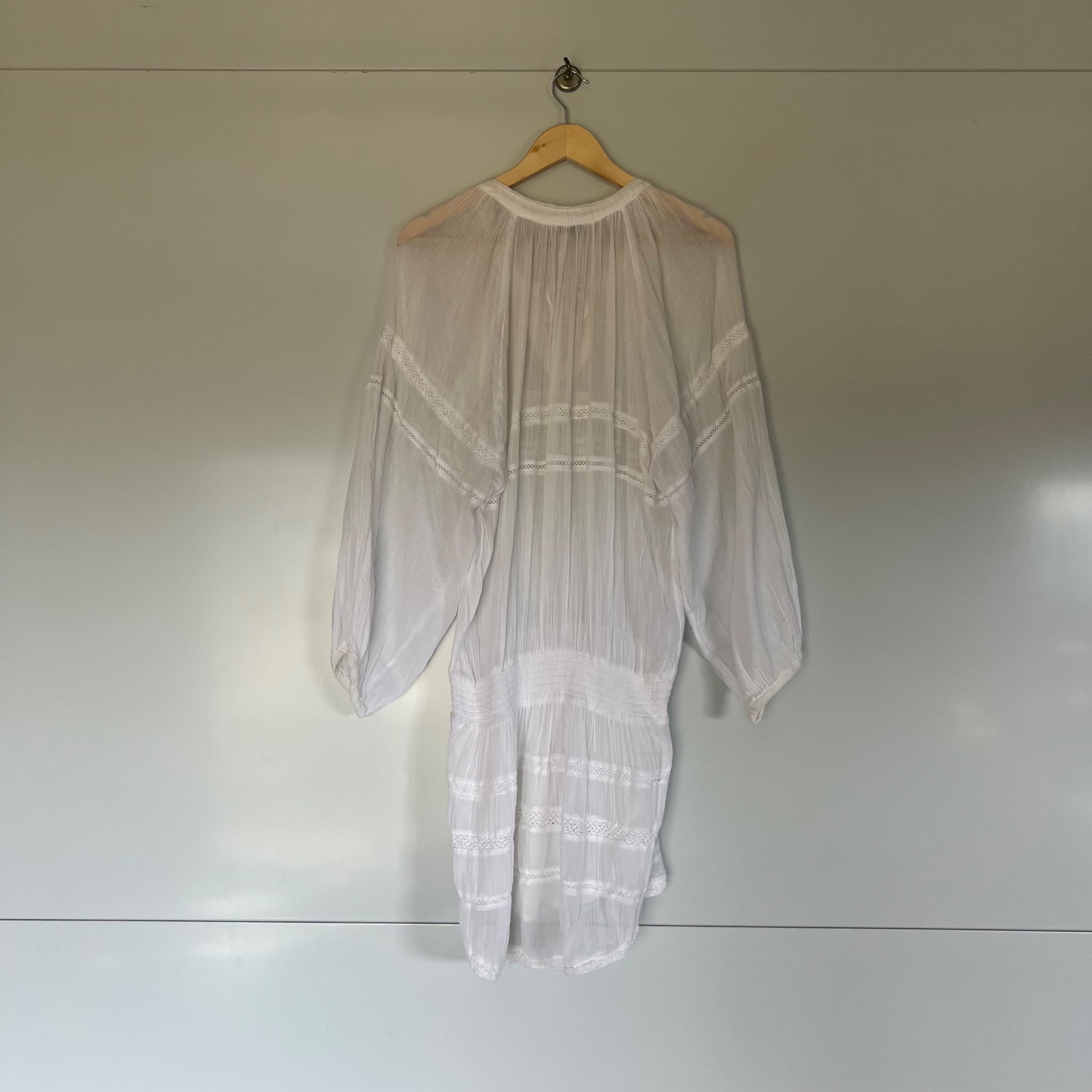Hunkydory White Sheer Cotton Lace Tunic Dress (Size M) — photo 5 of 9