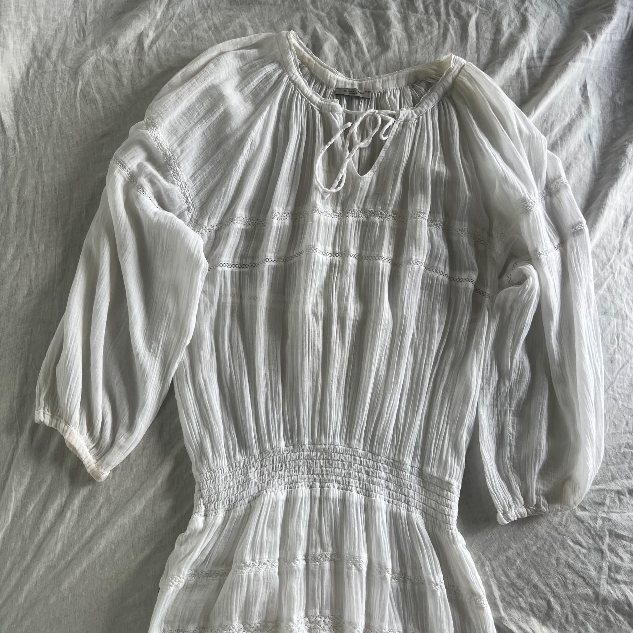 Hunkydory White Sheer Cotton Lace Tunic Dress (Size M) — photo 9 of 9