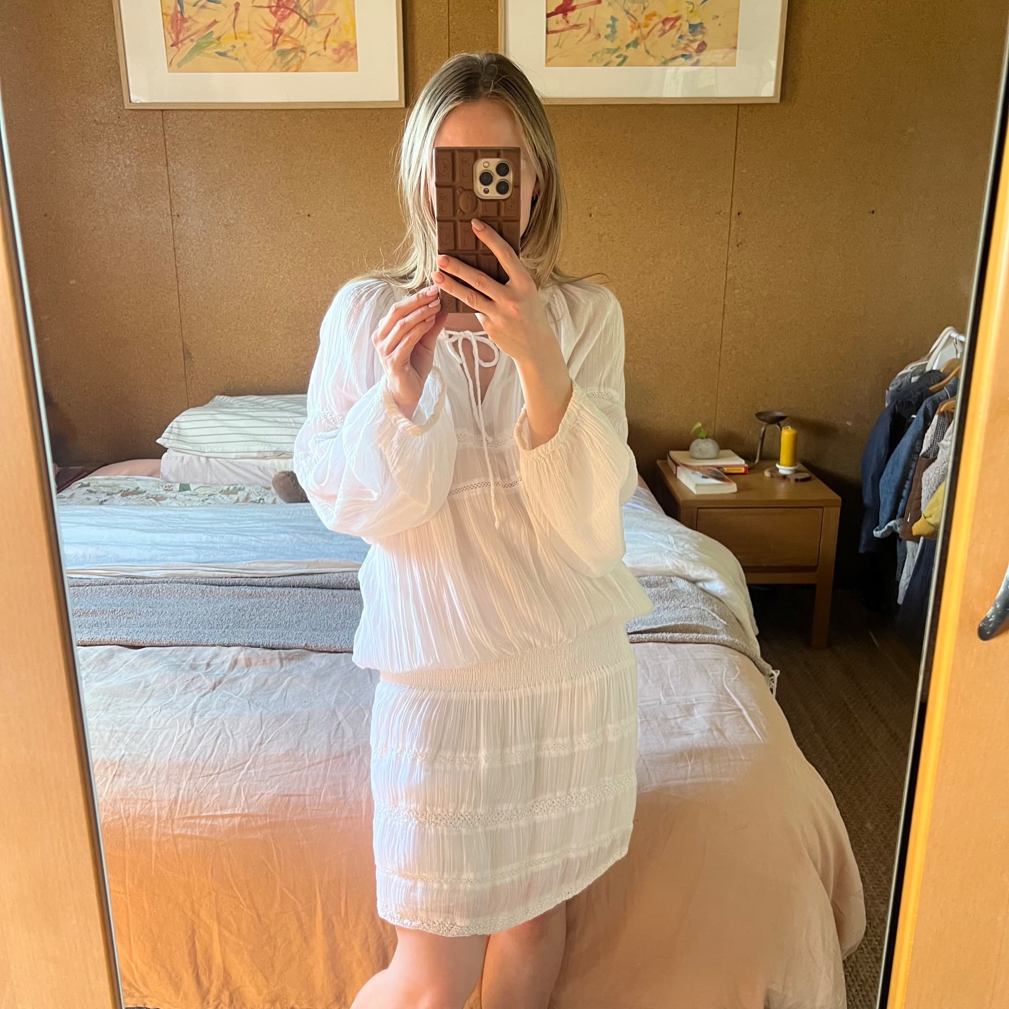 Hunkydory White Sheer Cotton Lace Tunic Dress (Size M) — photo 7 of 9