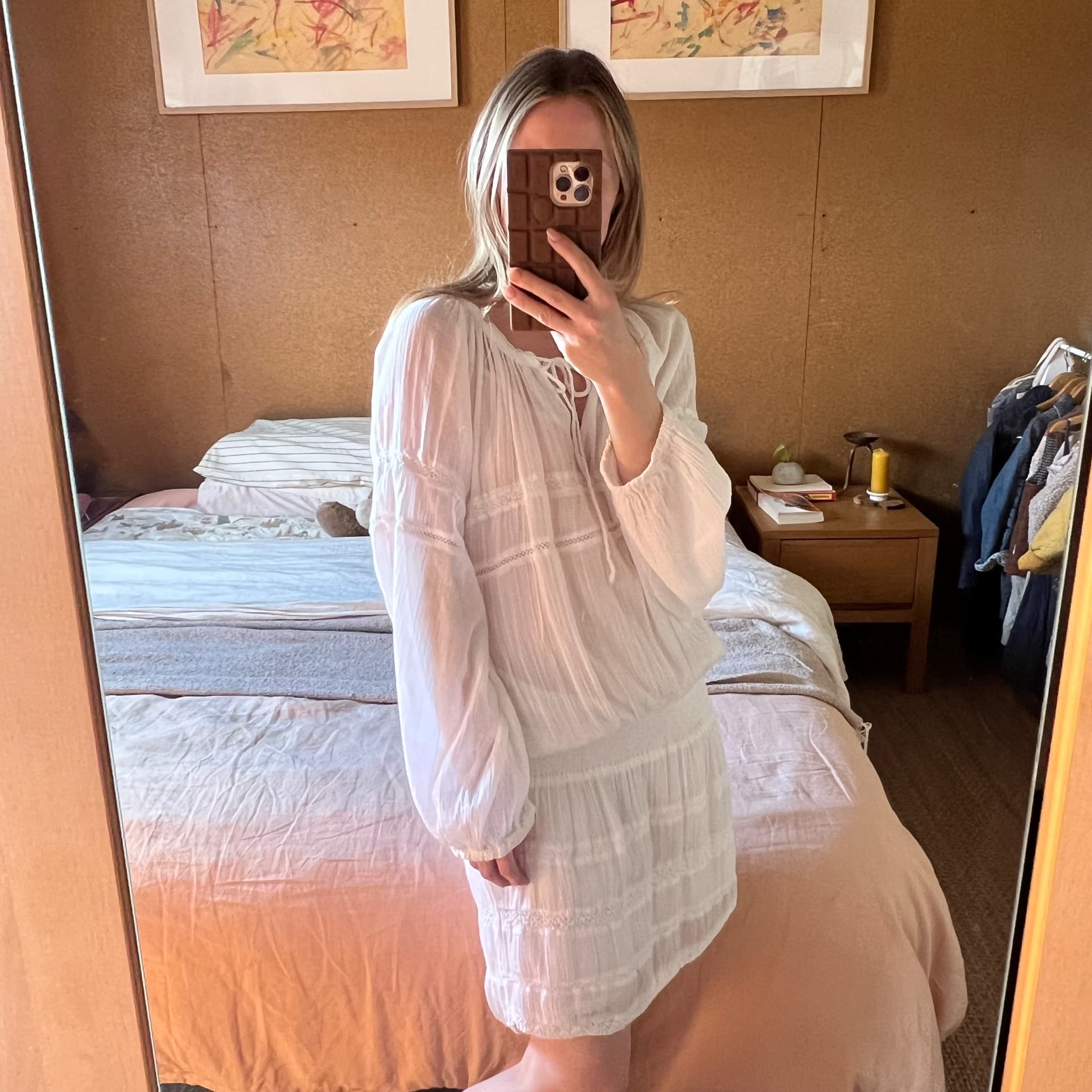 Hunkydory White Sheer Cotton Lace Tunic Dress (Size M) — photo 8 of 9