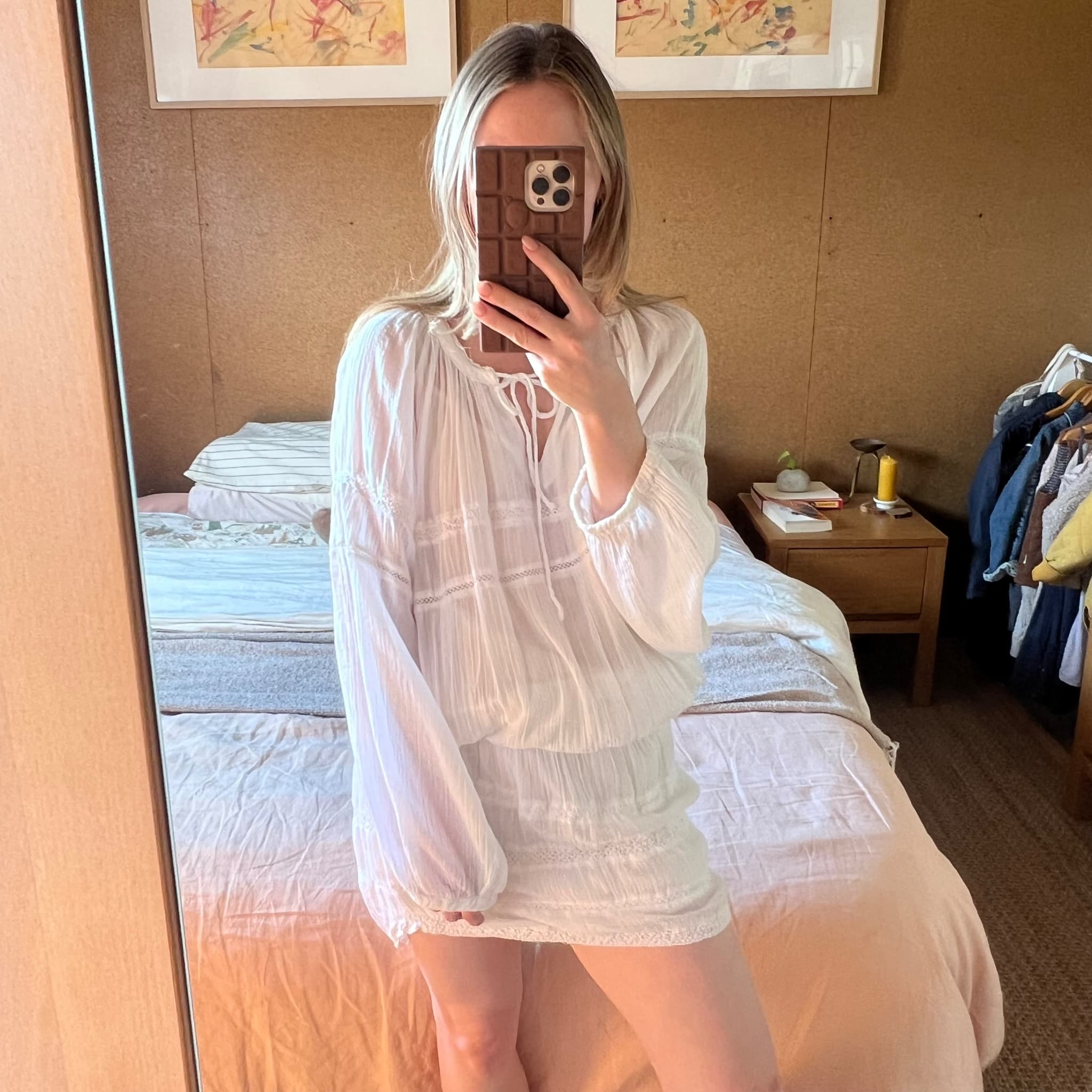 Hunkydory White Sheer Cotton Lace Tunic Dress (Size M) — photo 1 of 9