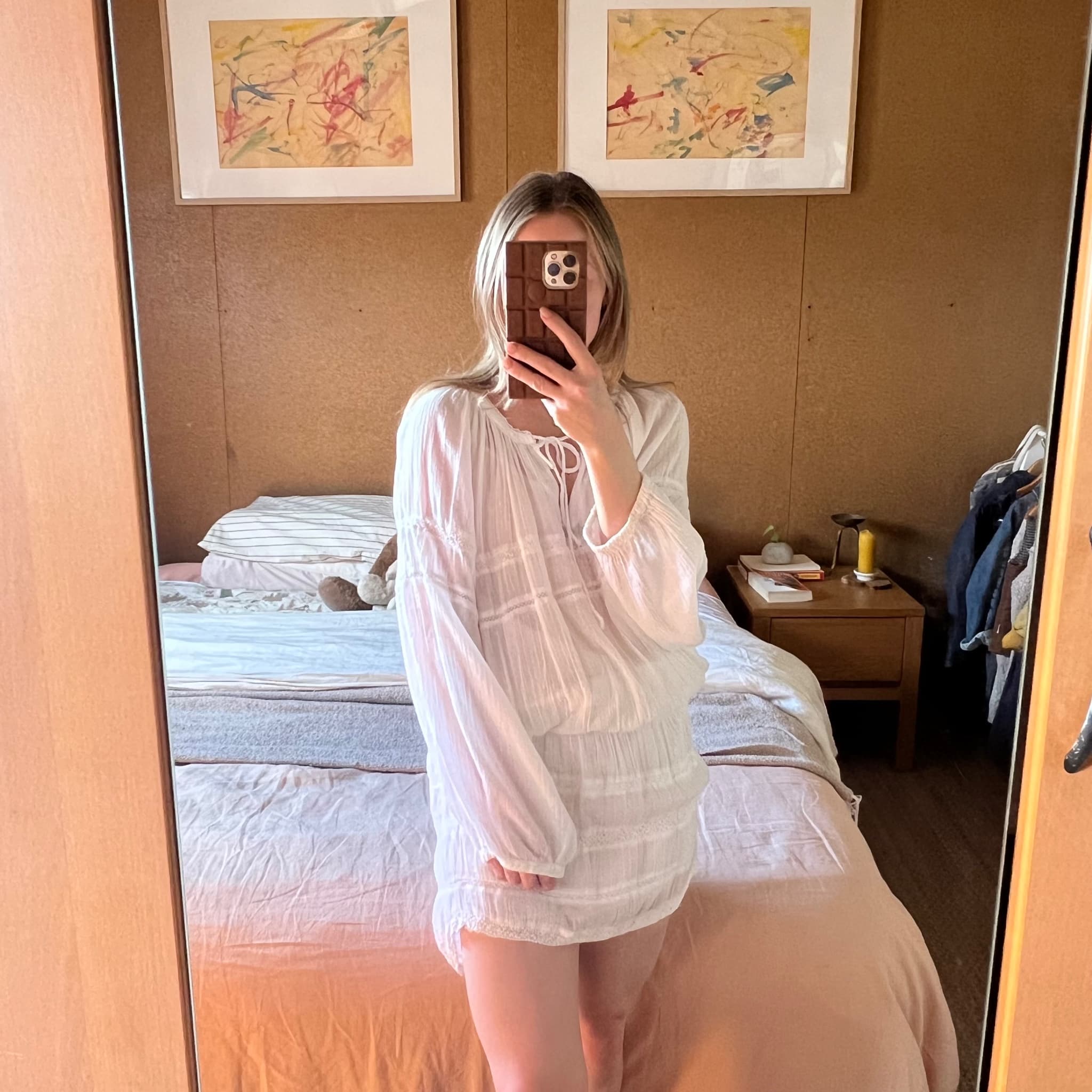 Hunkydory White Sheer Cotton Lace Tunic Dress (Size M) — photo 2 of 9