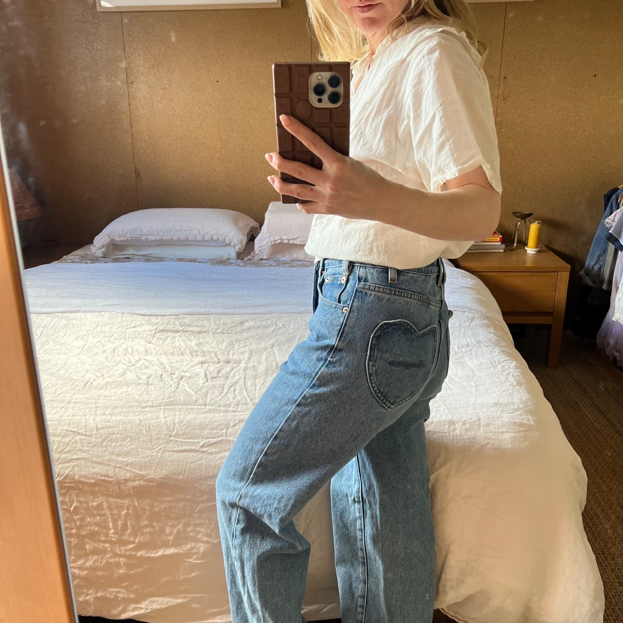 MASONPRINCE MP Studios Heart Pocket Straight Jeans Size 8-10 Fits W26 Y2K Street — photo 9 of 10
