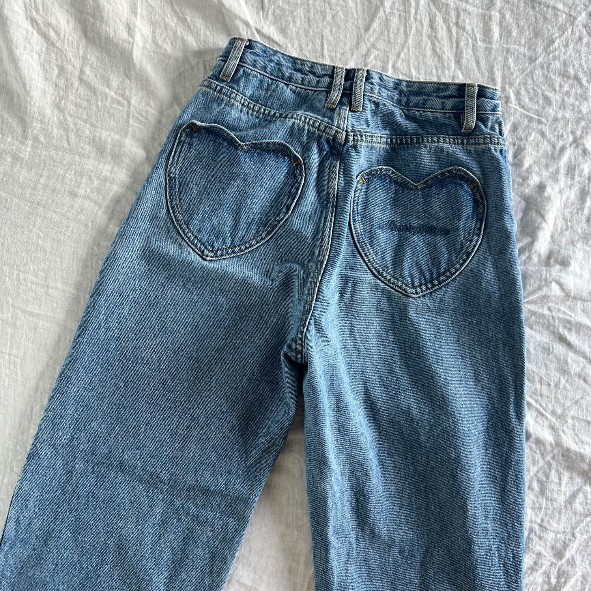 MASONPRINCE MP Studios Heart Pocket Straight Jeans Size 8-10 Fits W26 Y2K Street — photo 2 of 10
