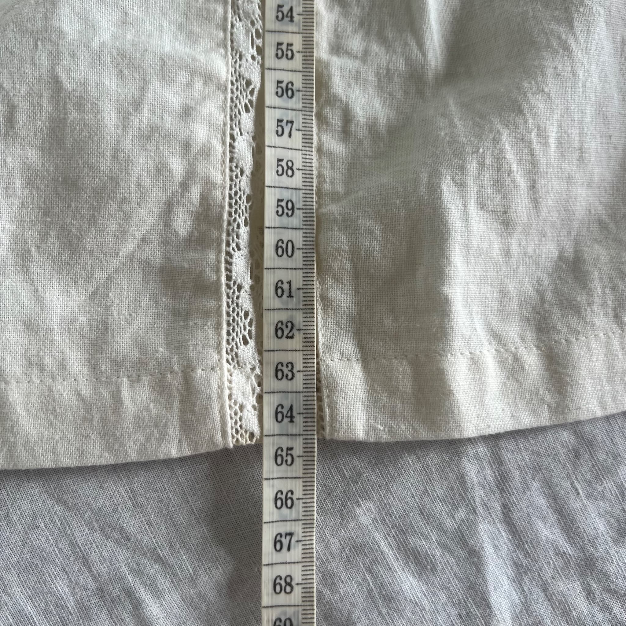 MOS The Label Cream Loom Blouse Cotton Linen Lace Pintuck Top (Size 12) — photo 6 of 8