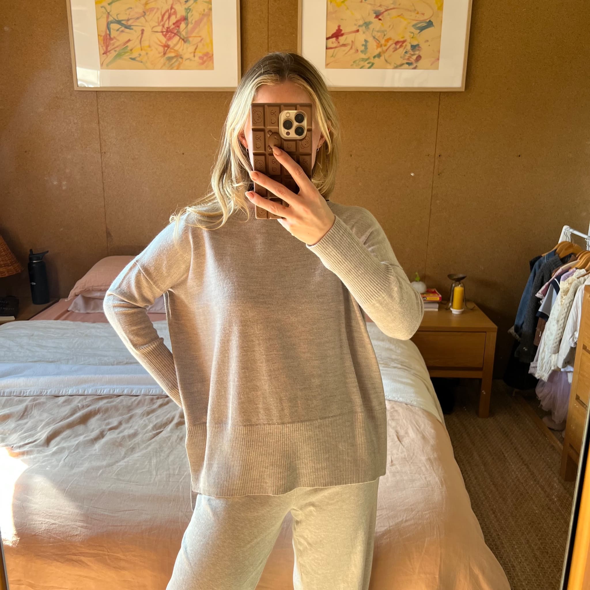 Oroton 100% Merino Wool Sweater Grey High-Low Hem Pullover — photo 1 of 11
