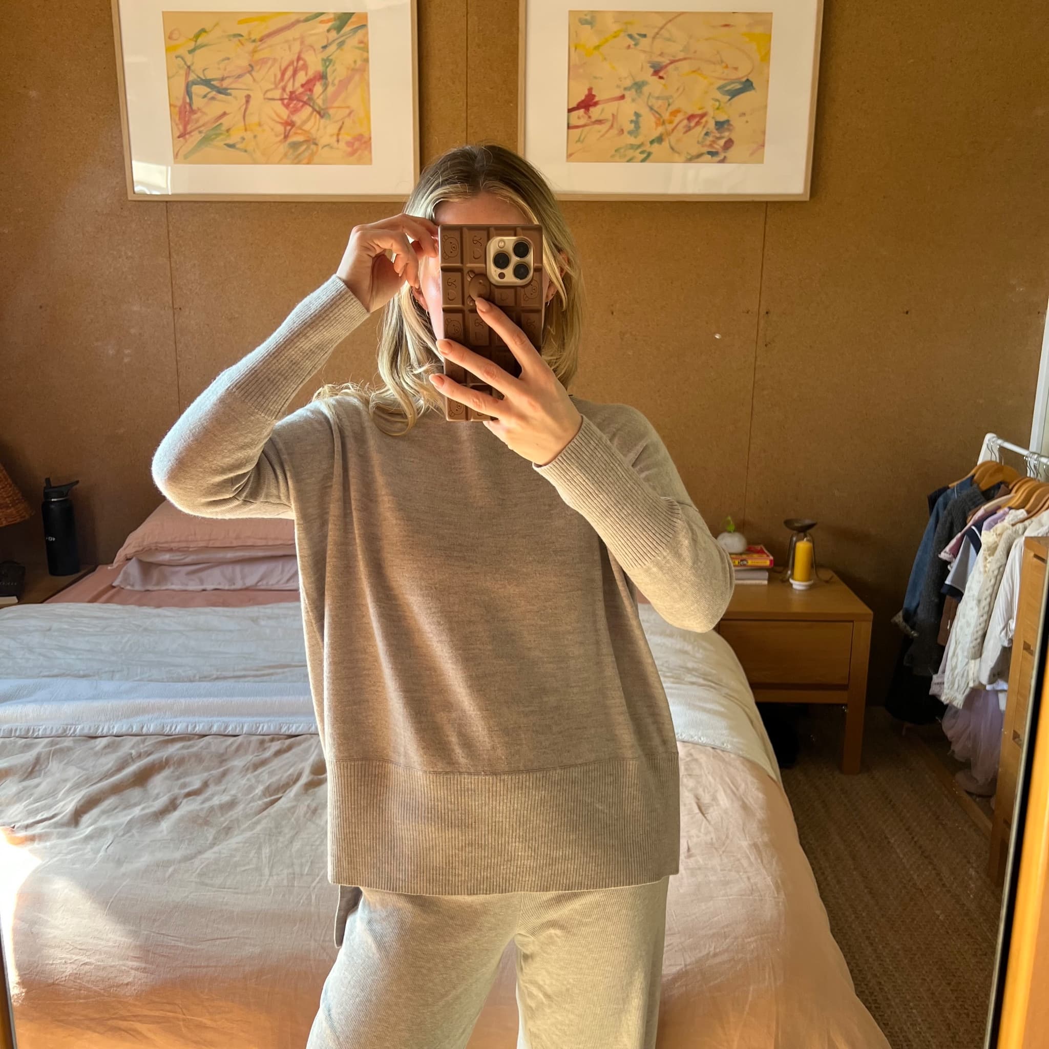Oroton 100% Merino Wool Sweater Grey High-Low Hem Pullover — photo 10 of 11