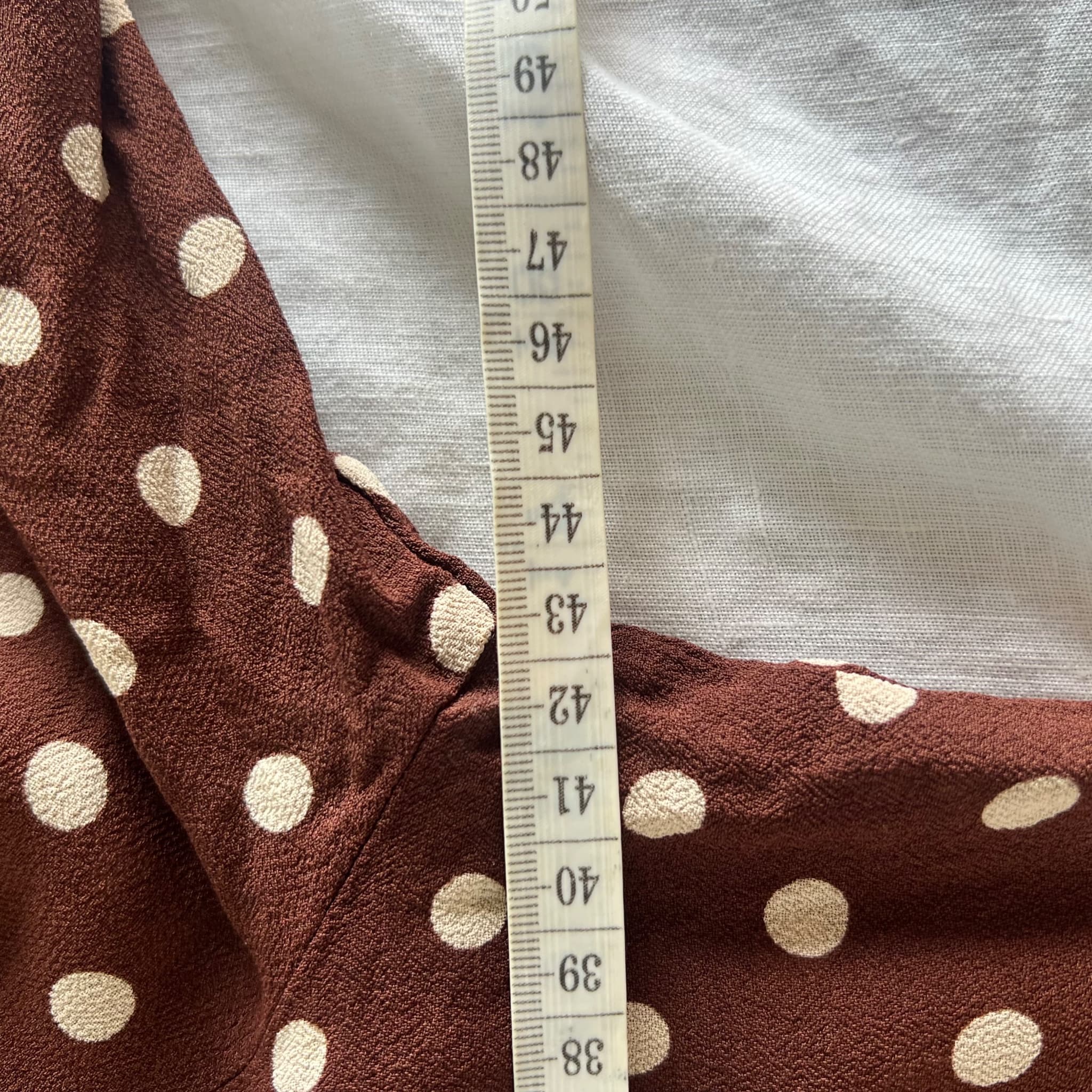 Reformation Brown Polka Dot Button-Down Shirt (Size S) — photo 6 of 7