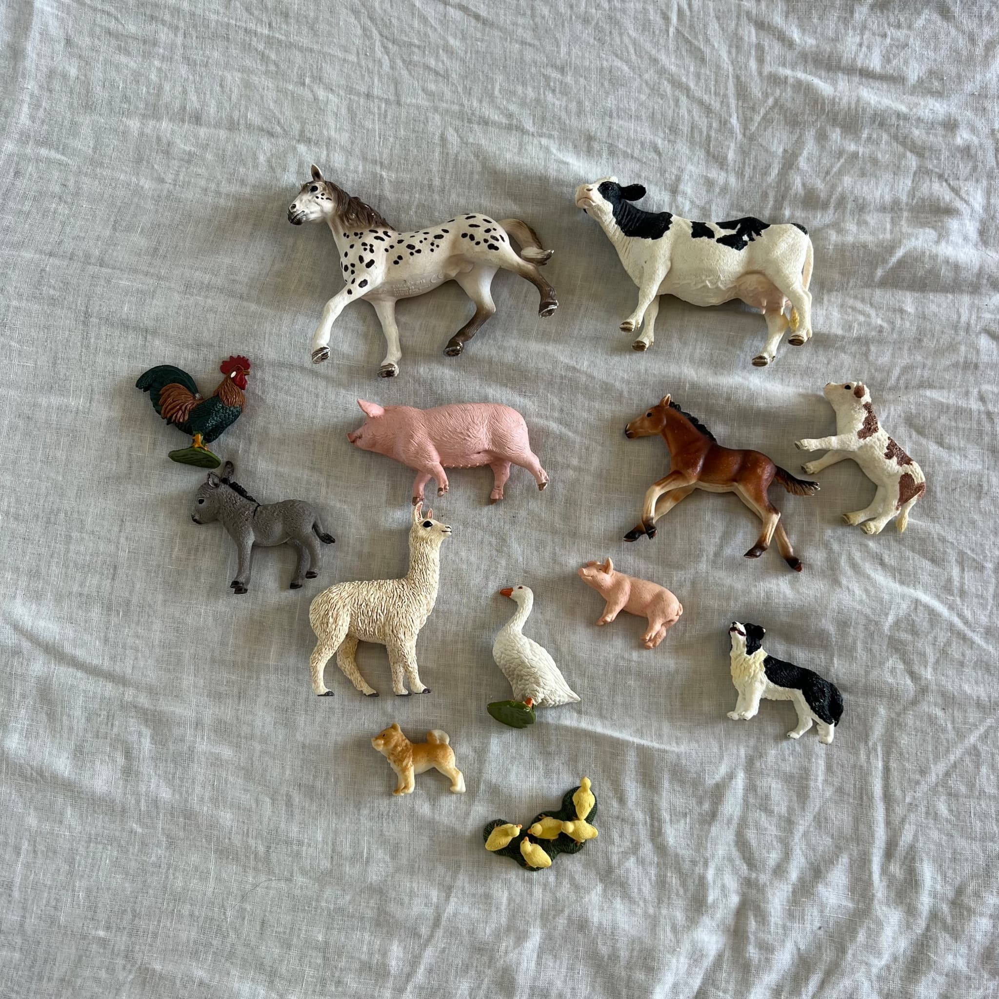 Schleich Farm Animal Figures Lot 13x Appaloosa Horse Cow Pig Donkey Goose Alpaca — photo 1 of 10