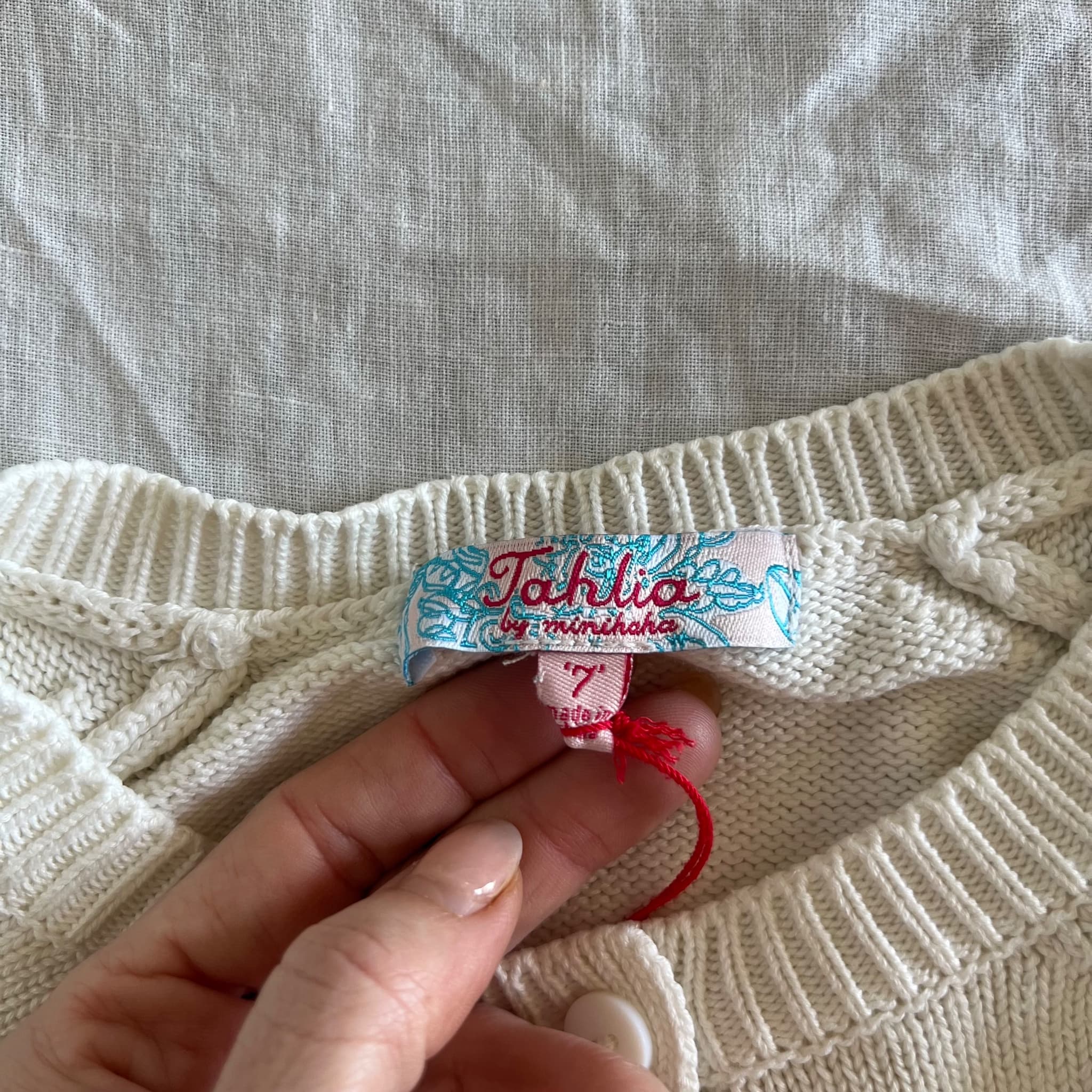 Tahlia By Minihaha Cream Fuzzy Cardigan - Shaggy Texture Girls Size 7 — photo 4 of 6