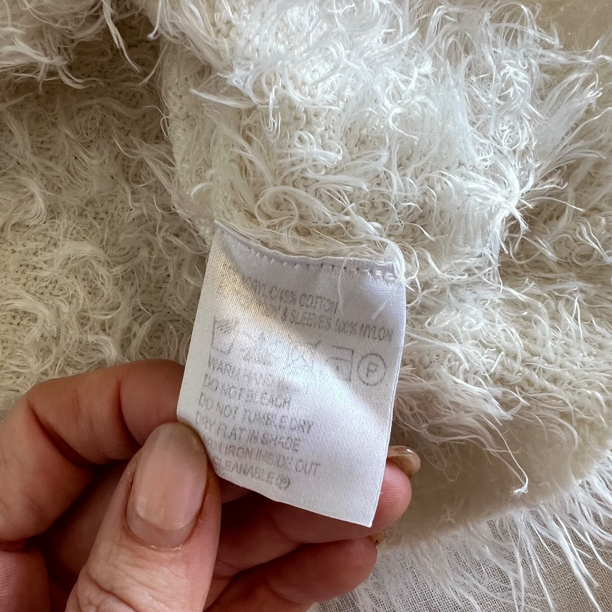 Tahlia By Minihaha Cream Fuzzy Cardigan - Shaggy Texture Girls Size 7 — photo 5 of 6