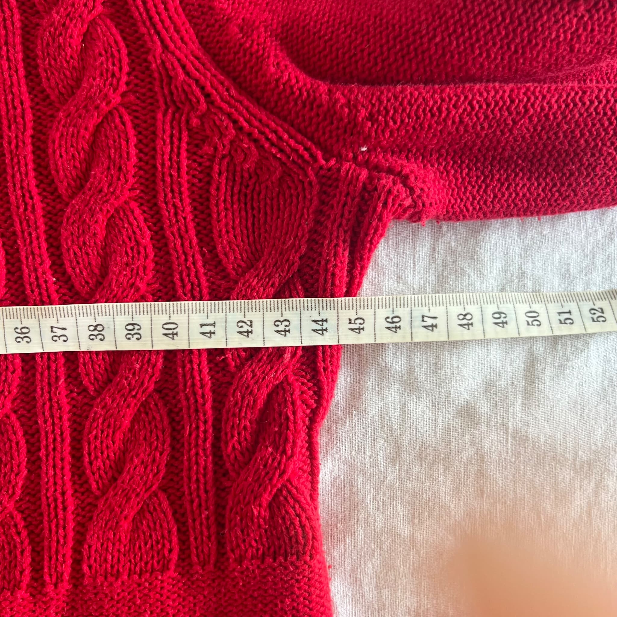Tommy Hilfiger Red Cotton Cable Knit Cardigan (Tagged M / Fits S–M) — photo 4 of 12