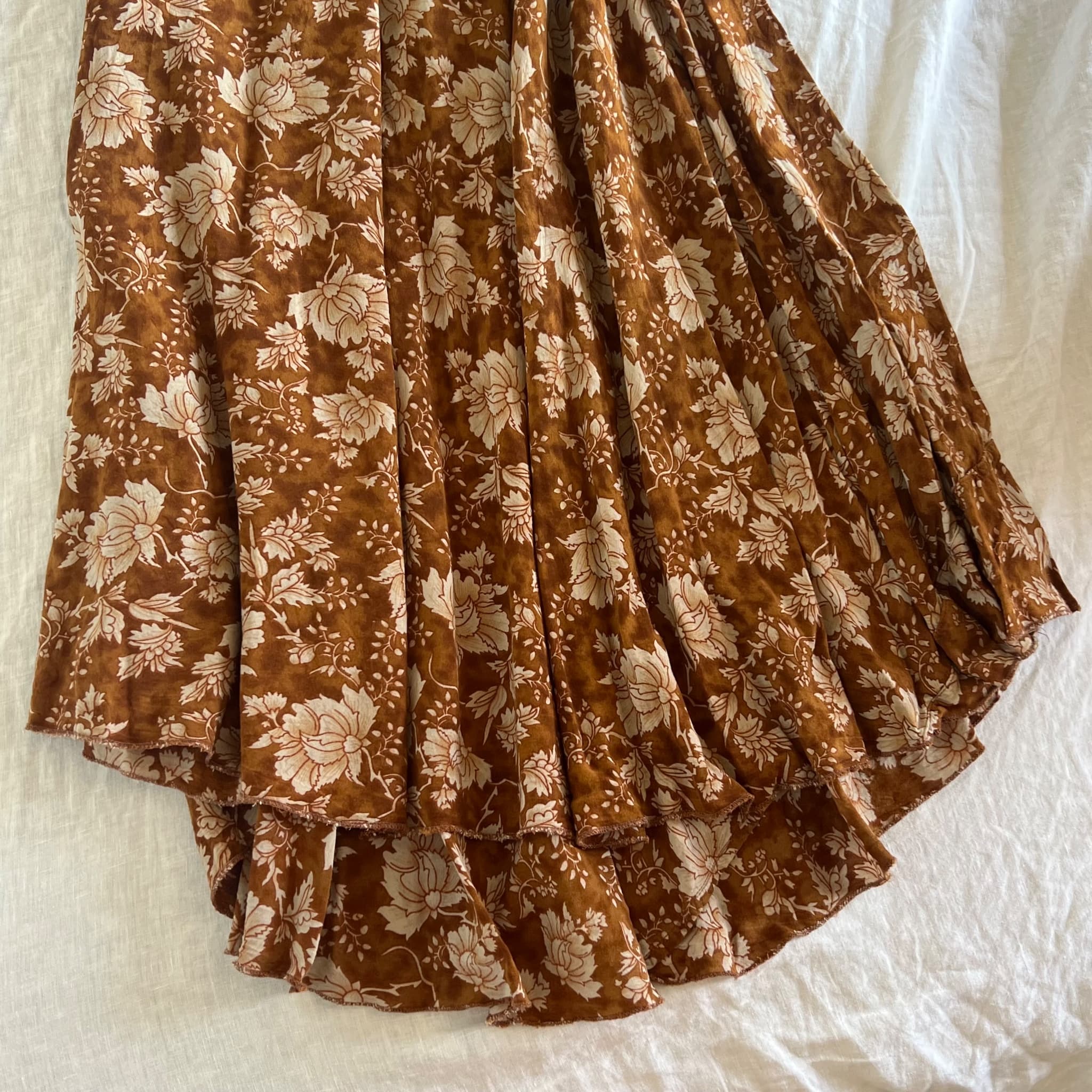 Tree of Life Brown Floral Maxi Skirt (Size M) — photo 5 of 8