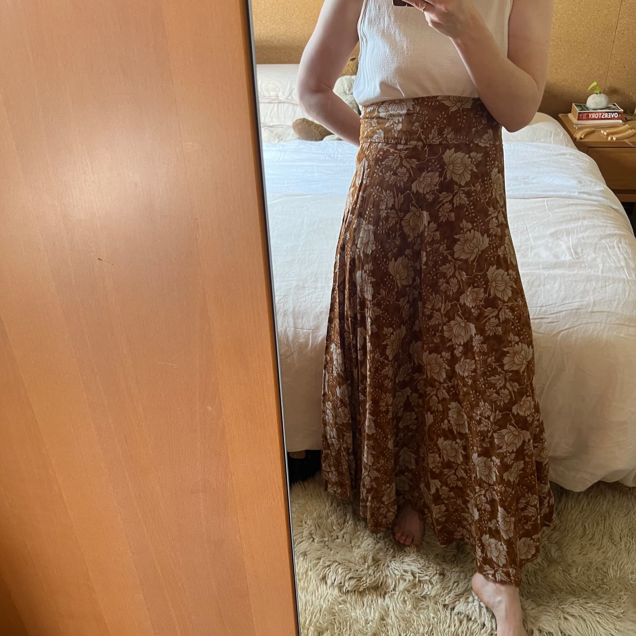 Tree of Life Brown Floral Maxi Skirt (Size M) — photo 1 of 8