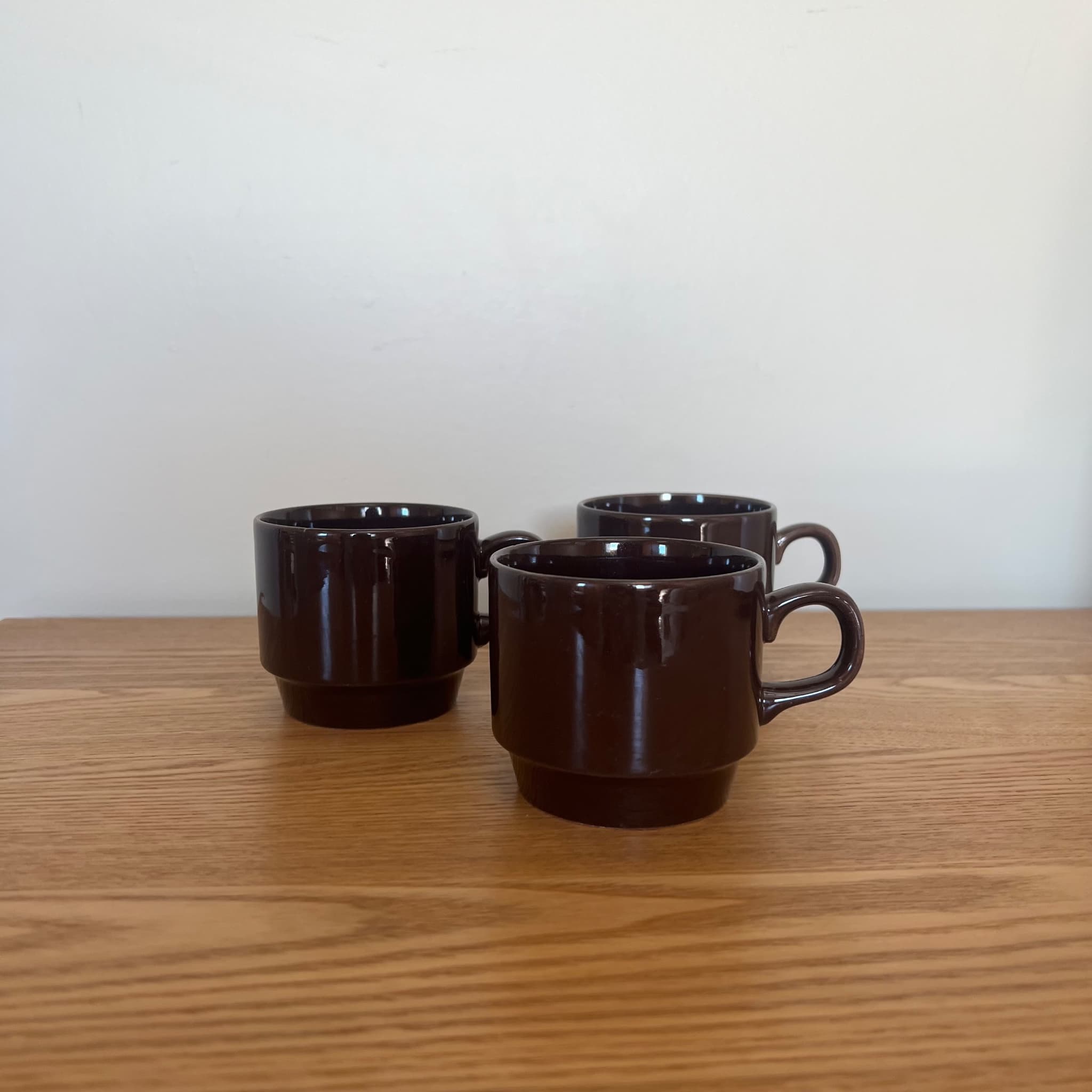 Vintage Biltons England Brown Stackable Coffee Mugs - Set Of 3 — photo 1 of 6