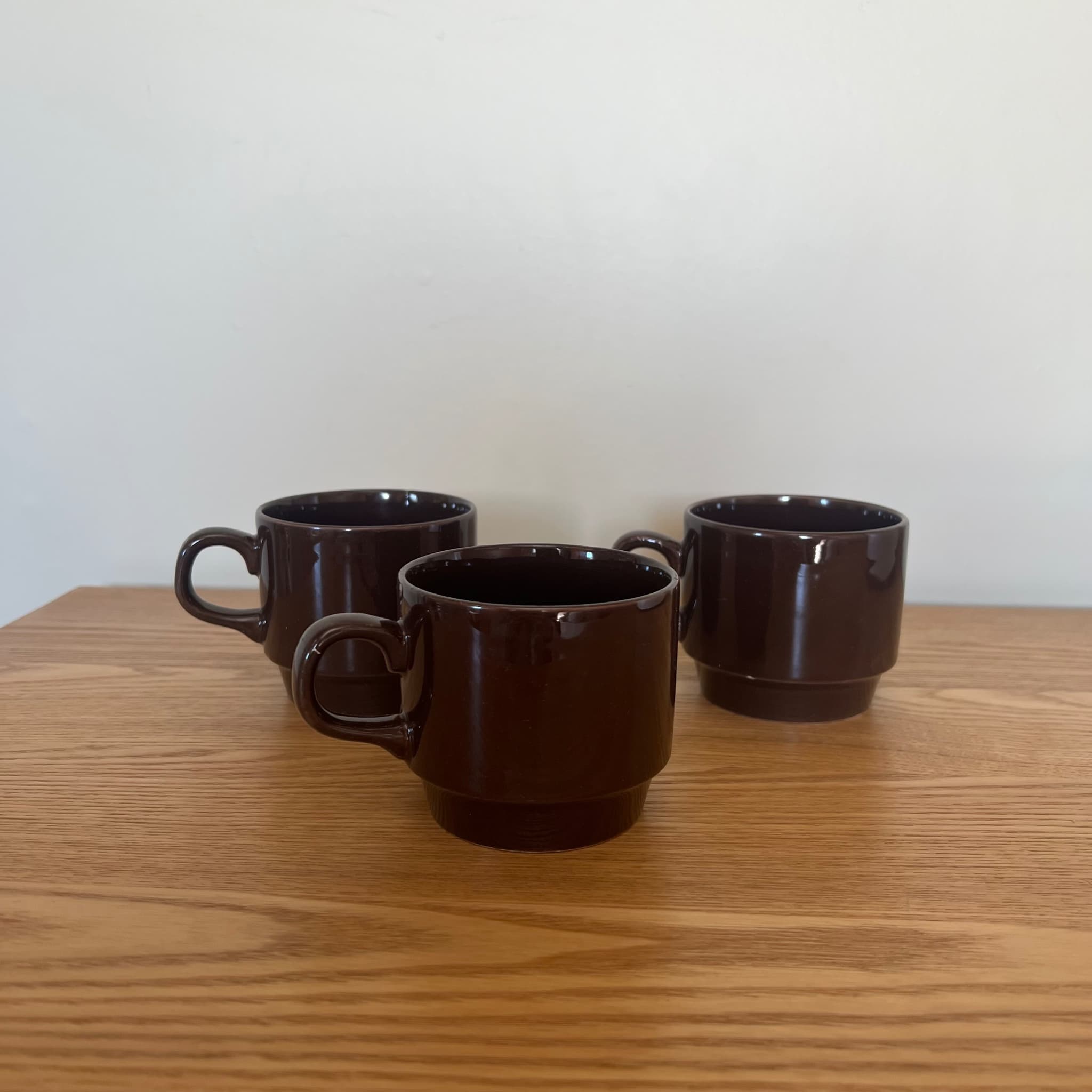 Vintage Biltons England Brown Stackable Coffee Mugs - Set Of 3 — photo 3 of 6