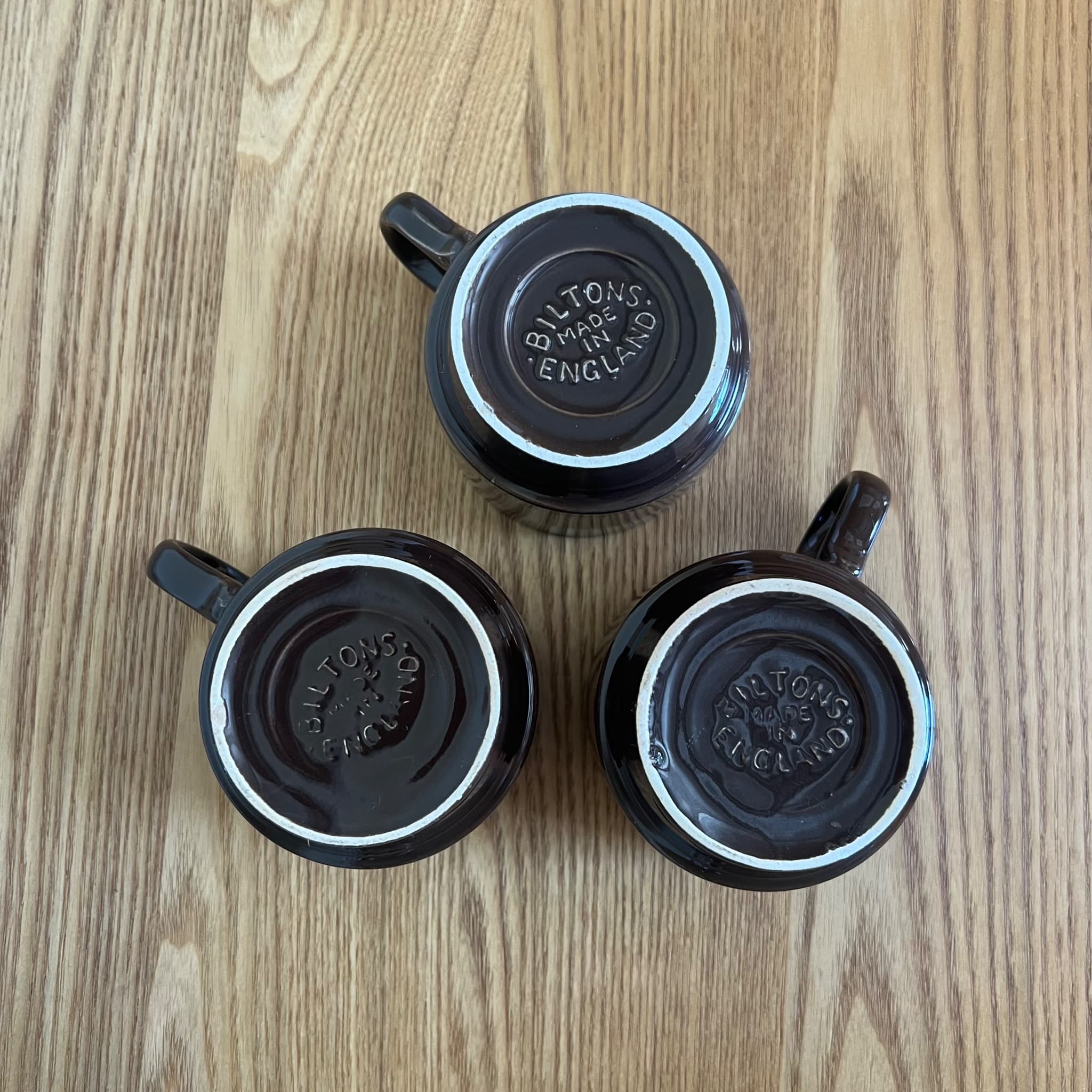Vintage Biltons England Brown Stackable Coffee Mugs - Set Of 3 — photo 5 of 6