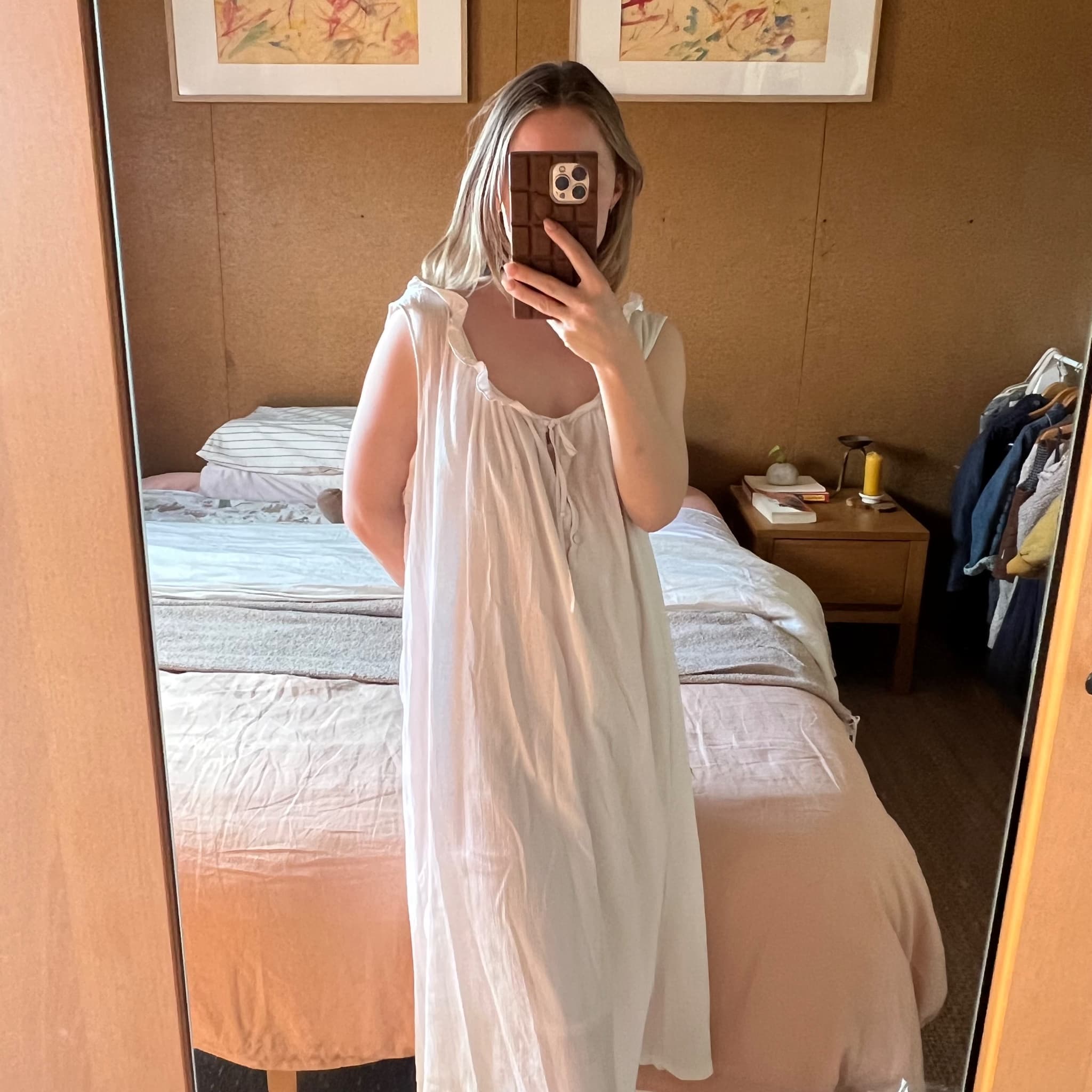 Vintage Ginia White Cotton Ruffle Nightgown (Size 16) — photo 11 of 11