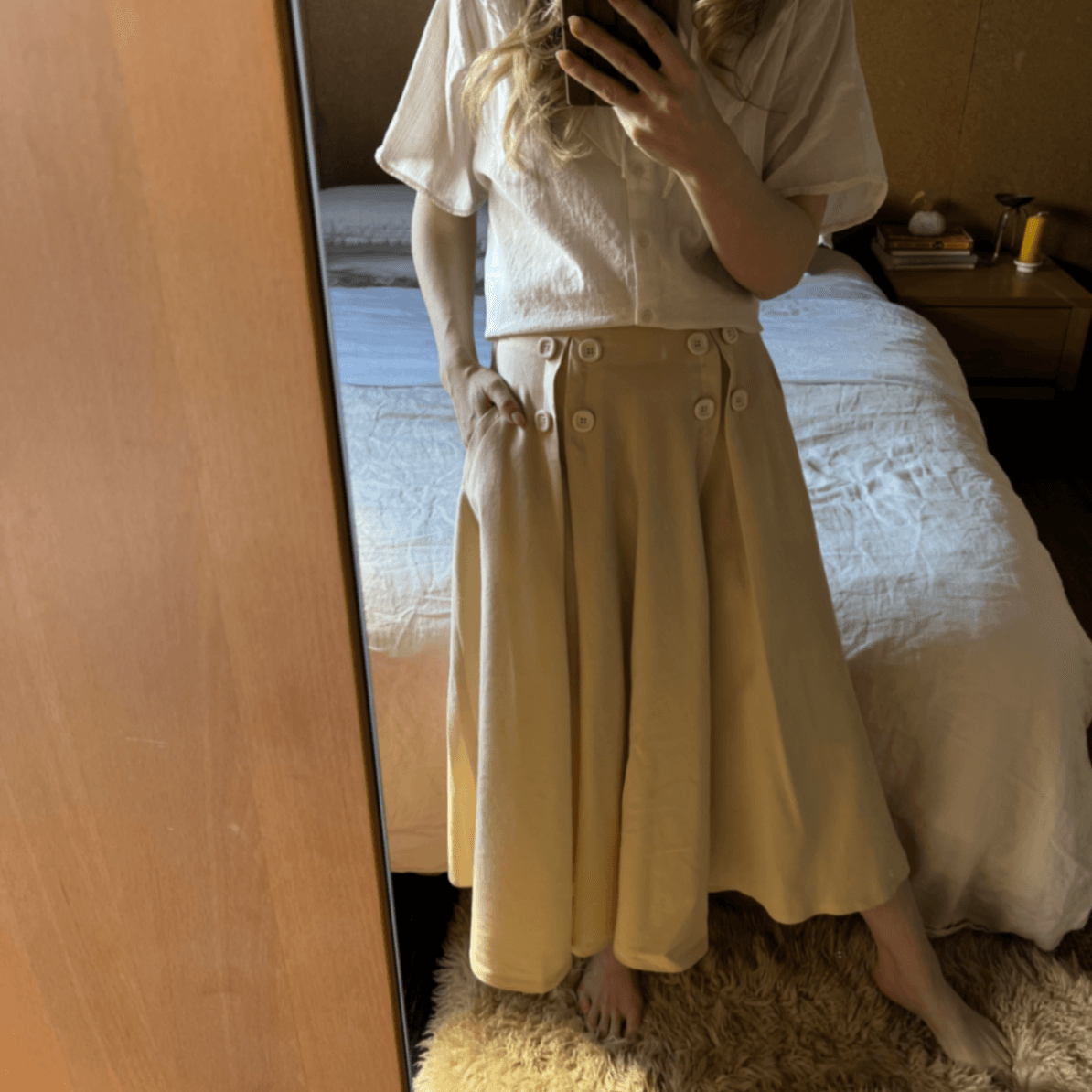 Vintage Incom Beige Virgin Wool A-Line Skirt (Size S / 8-10) — photo 8 of 8