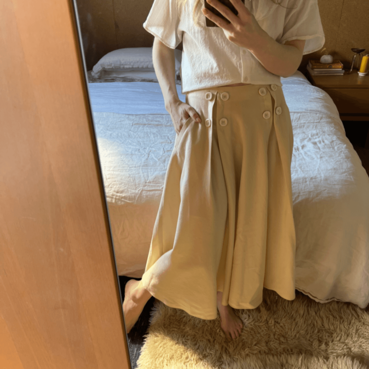 Vintage Incom Beige Virgin Wool A-Line Skirt (Size S / 8-10) — photo 7 of 8