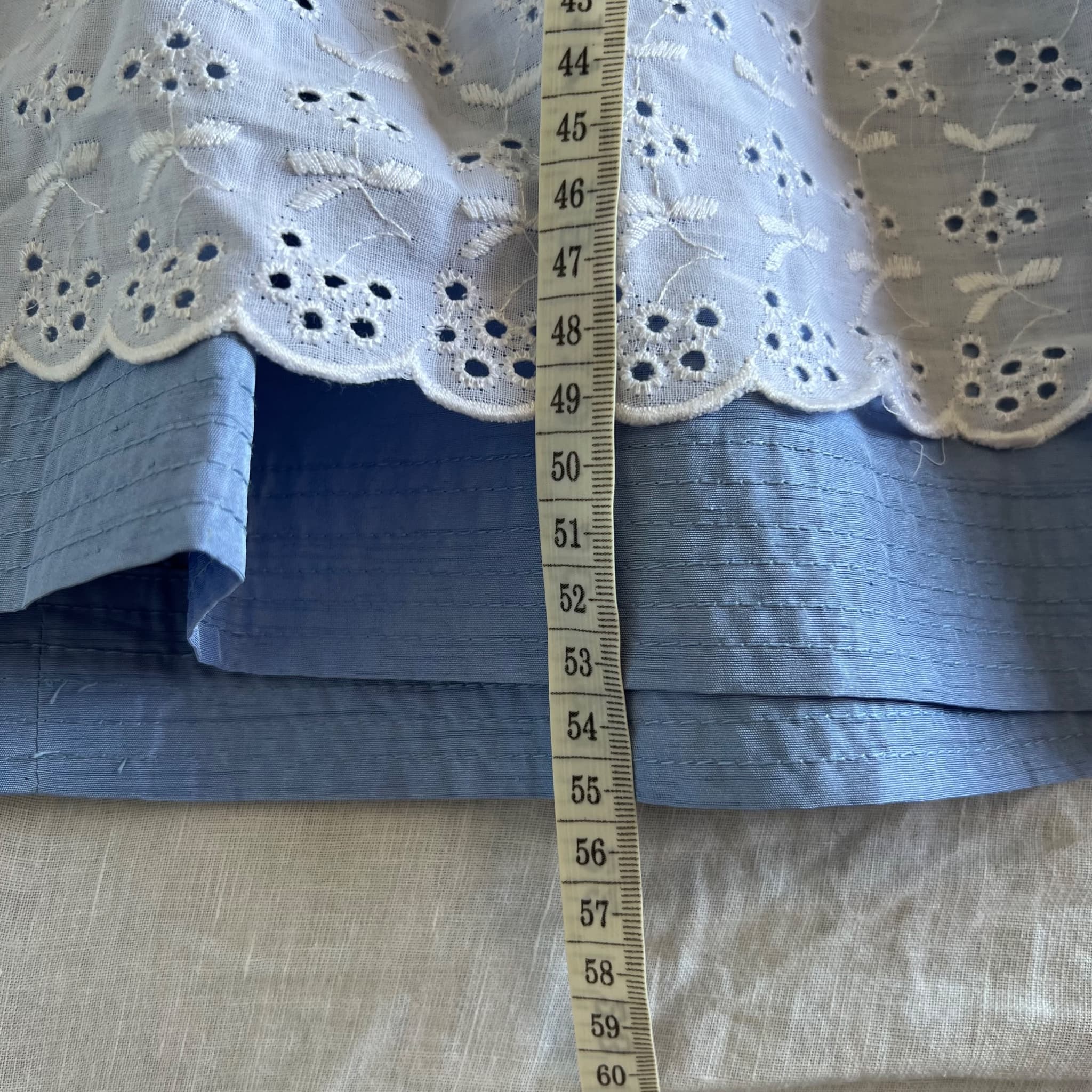 Vintage-Style Children's Dresses - Blue Long-Sleeve & White Eyelet Set — photo 6 of 6