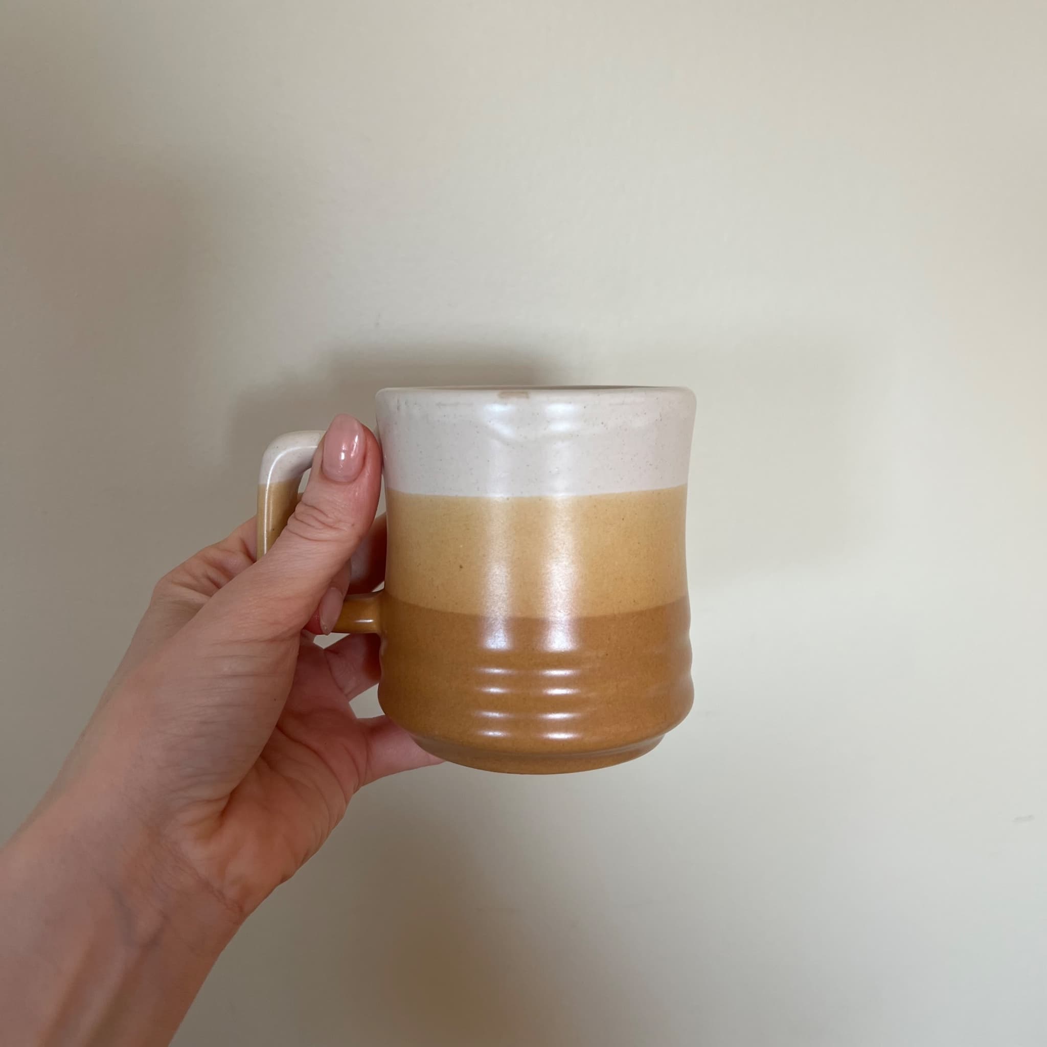 Vintage Tri-Tone Ombre Ceramic Mug - Earthy Stoneware Coffee Cup — photo 5 of 7