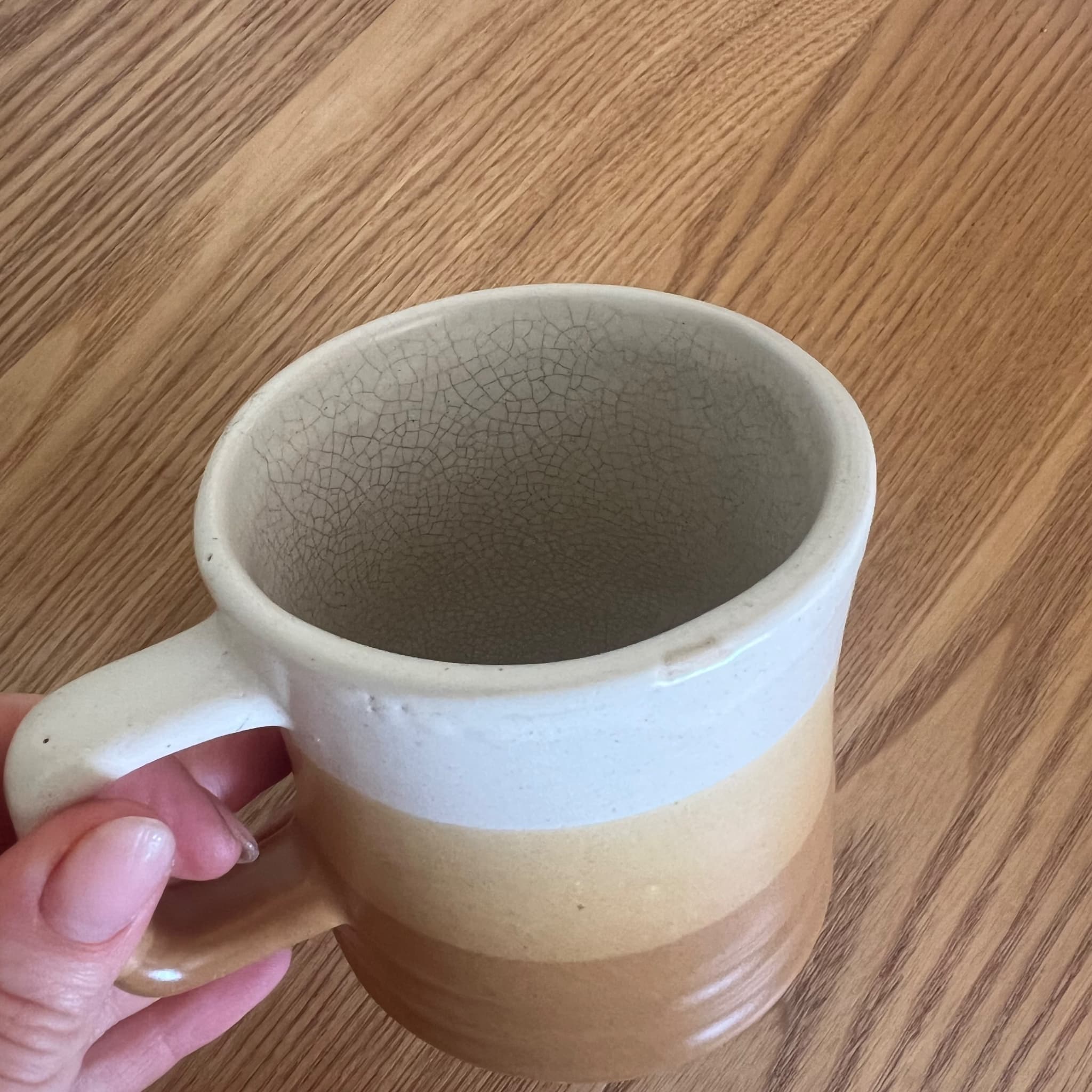 Vintage Tri-Tone Ombre Ceramic Mug - Earthy Stoneware Coffee Cup — photo 6 of 7
