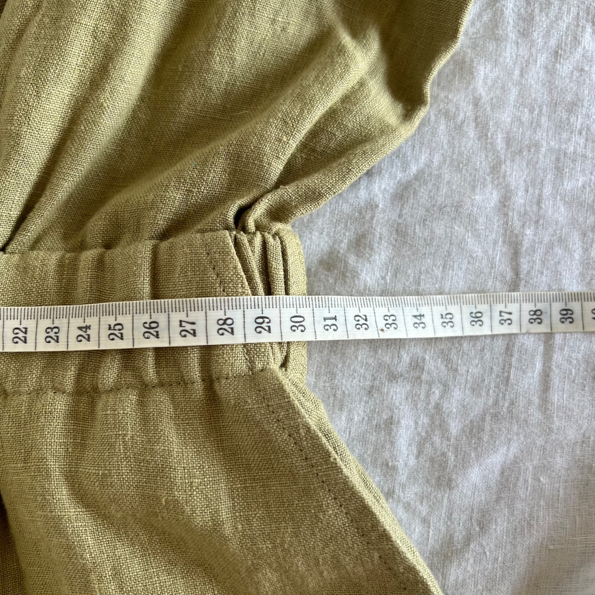 VRG GRL Olive Green 100% Linen Button Up Romper Playsuit (Size 6) — photo 6 of 10