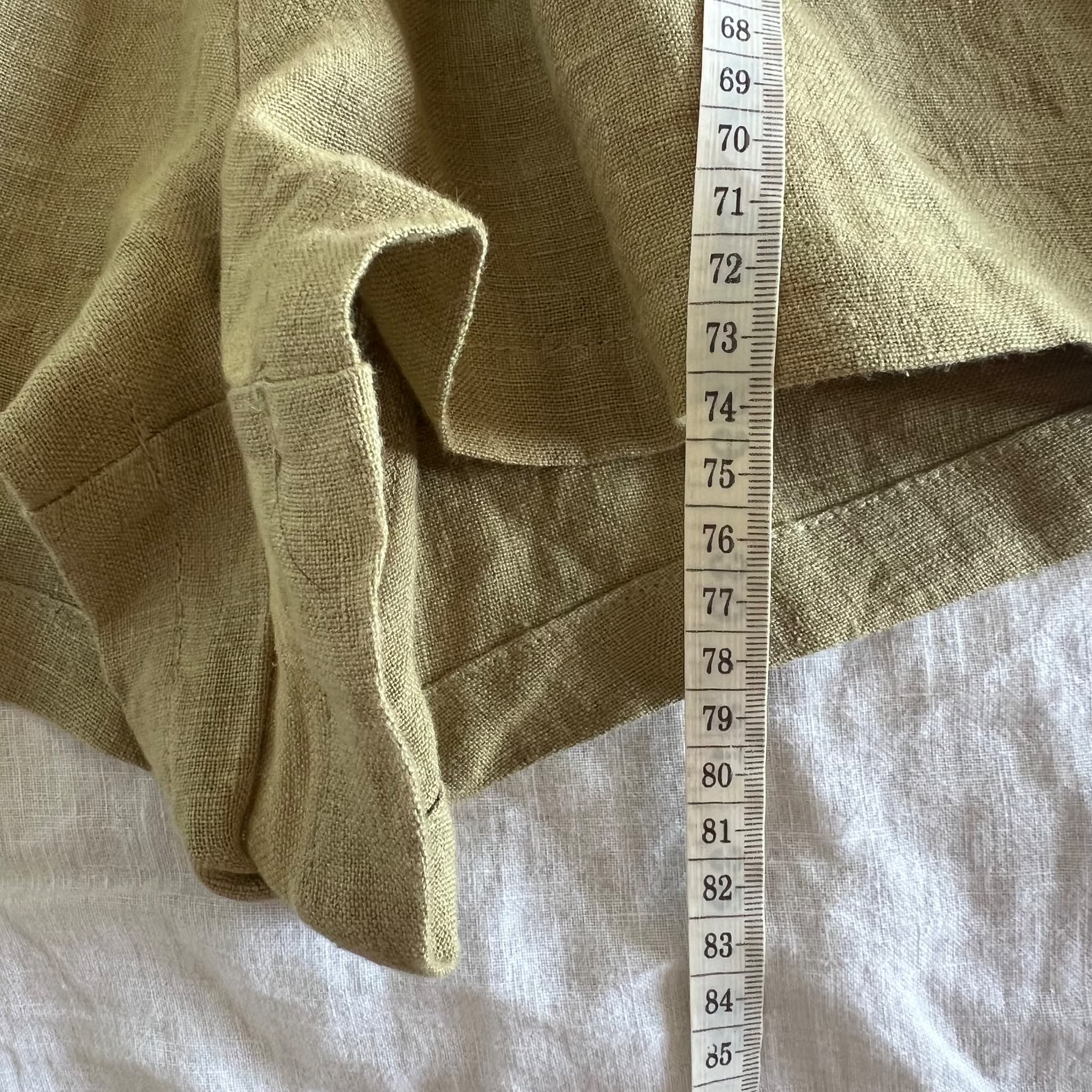 VRG GRL Olive Green 100% Linen Button Up Romper Playsuit (Size 6) — photo 7 of 10