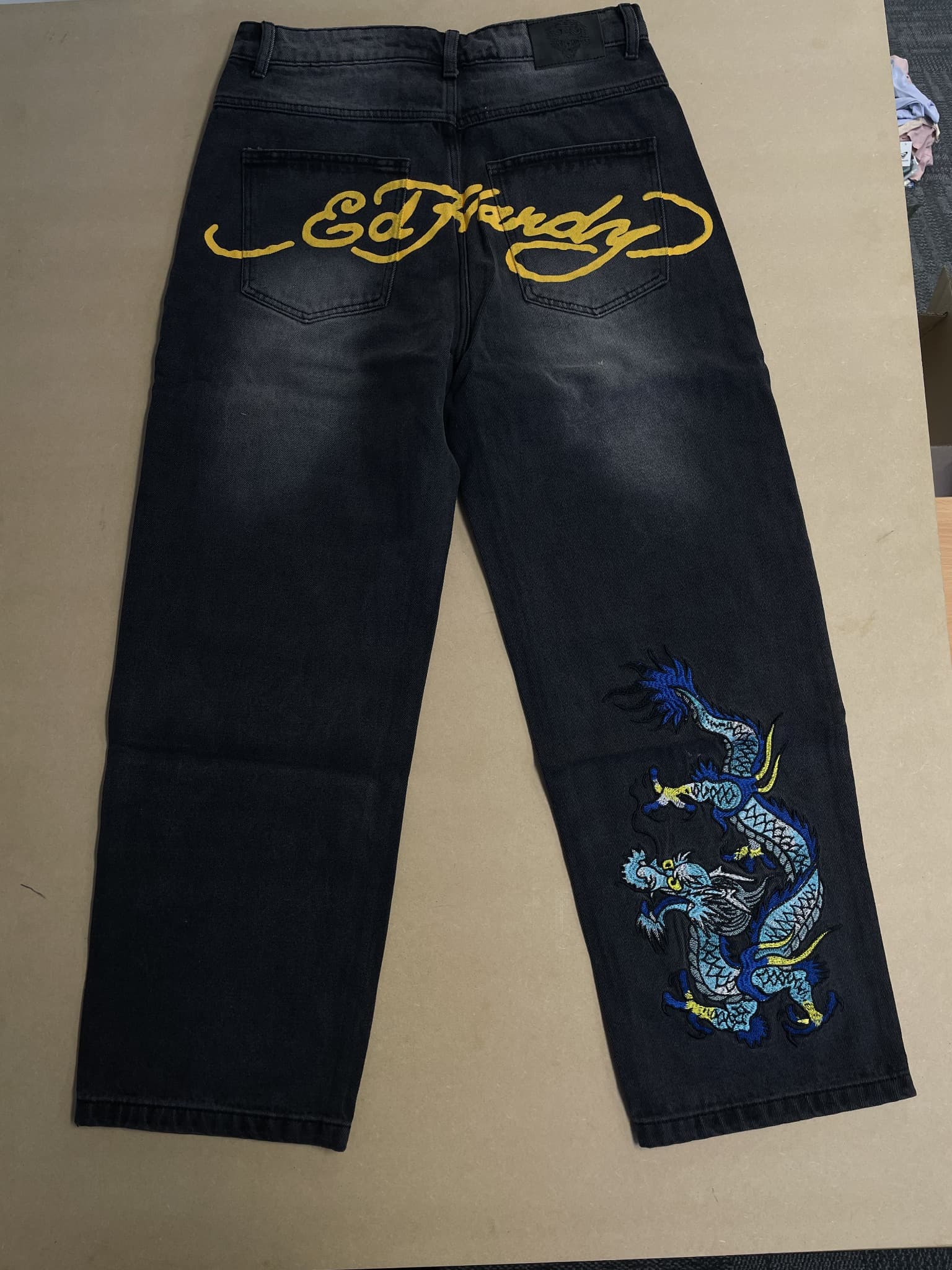 Ed Hardy X Urban Outfitters Washed Black Dragon Jeans W32 — photo 1 of 7