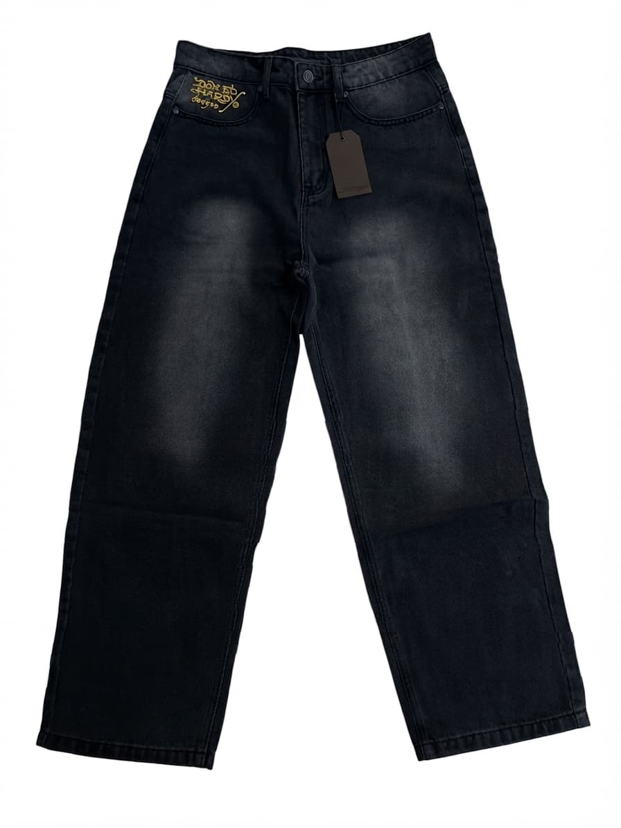 Ed Hardy X Urban Outfitters Washed Black Wide Leg Jeans - 28W 30L — photo 2 of 7