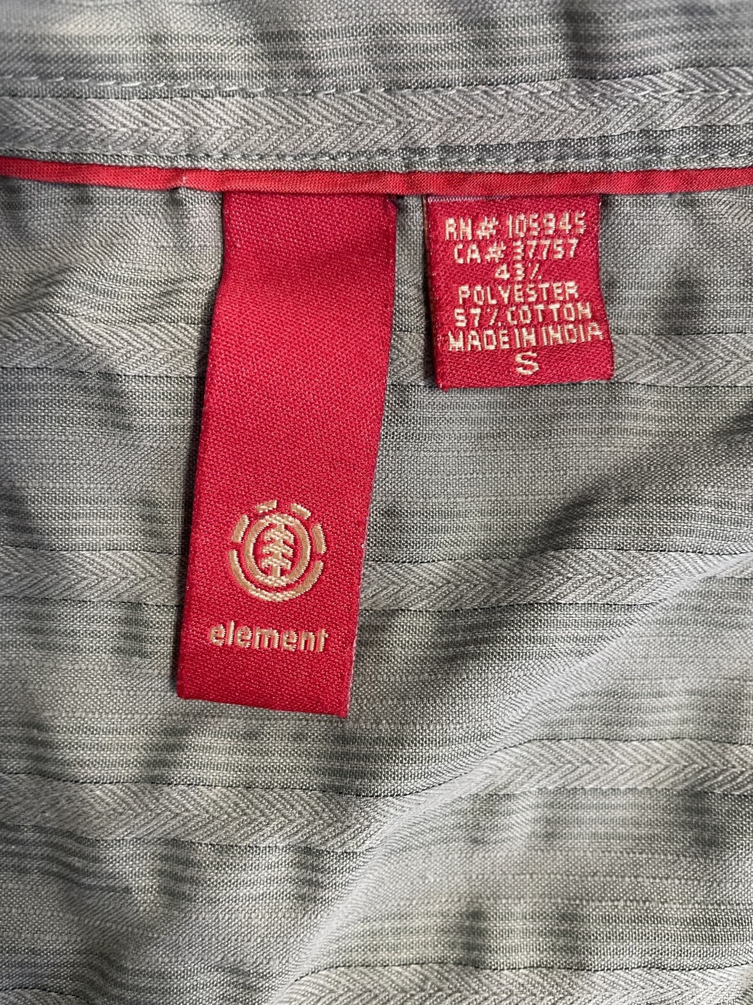 Element Skateboards Short Sleeve Button-Down Shirt - Grey Men's Size S — photo 2 of 8