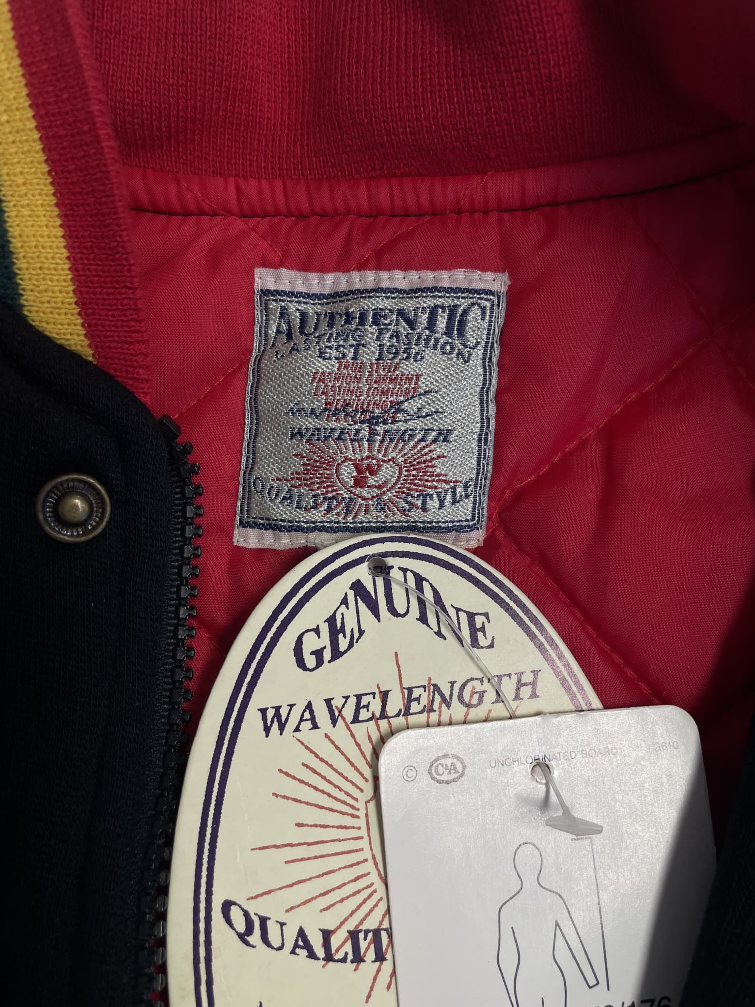 Vintage 90s WAVELENGTH Rasta Boombox Varsity Jacket - New With Tags — photo 7 of 8