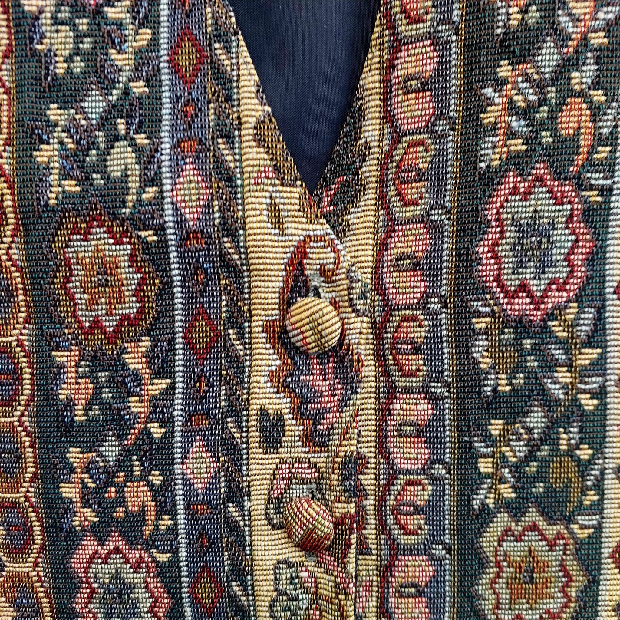 BLACK PEPPER Tapestry Waistcoat Vest, Floral Pattern, Size 10 — photo 2 of 9