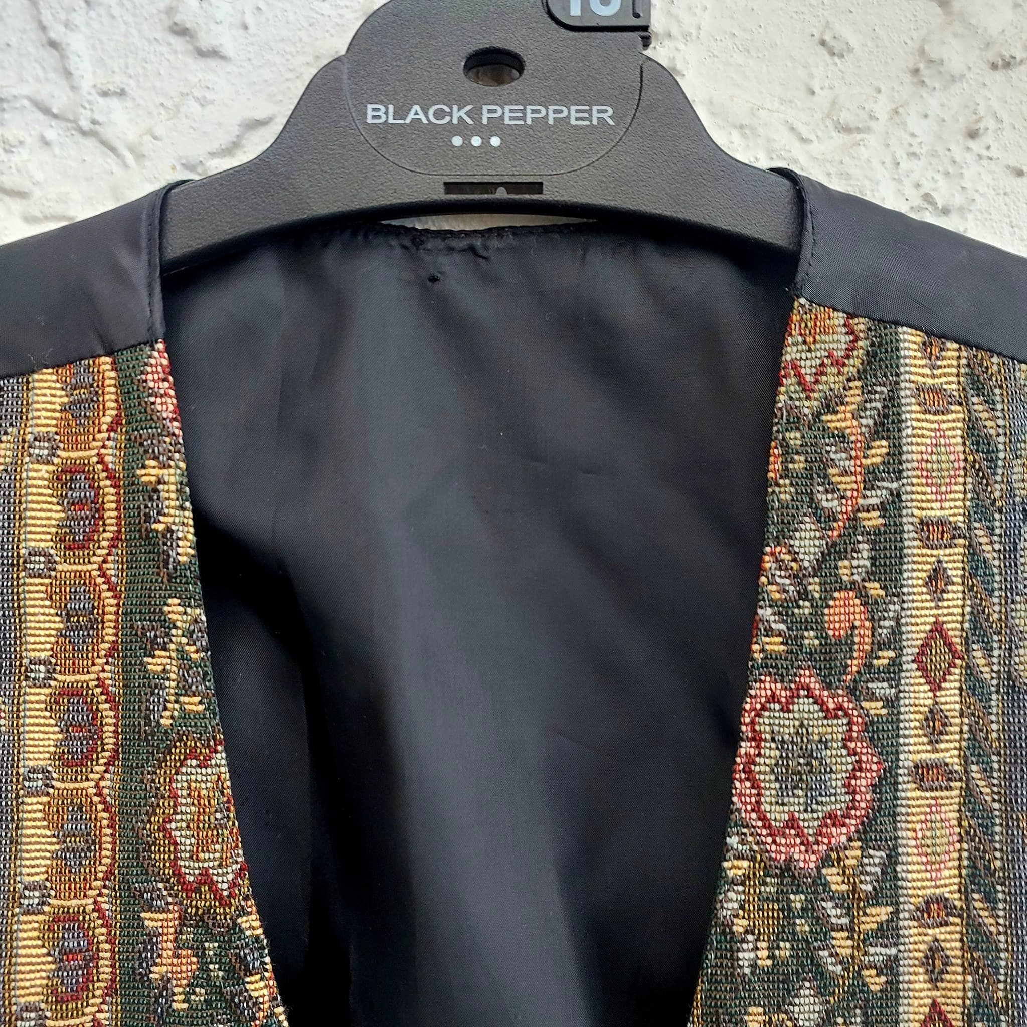 BLACK PEPPER Tapestry Waistcoat Vest, Floral Pattern, Size 10 — photo 5 of 9