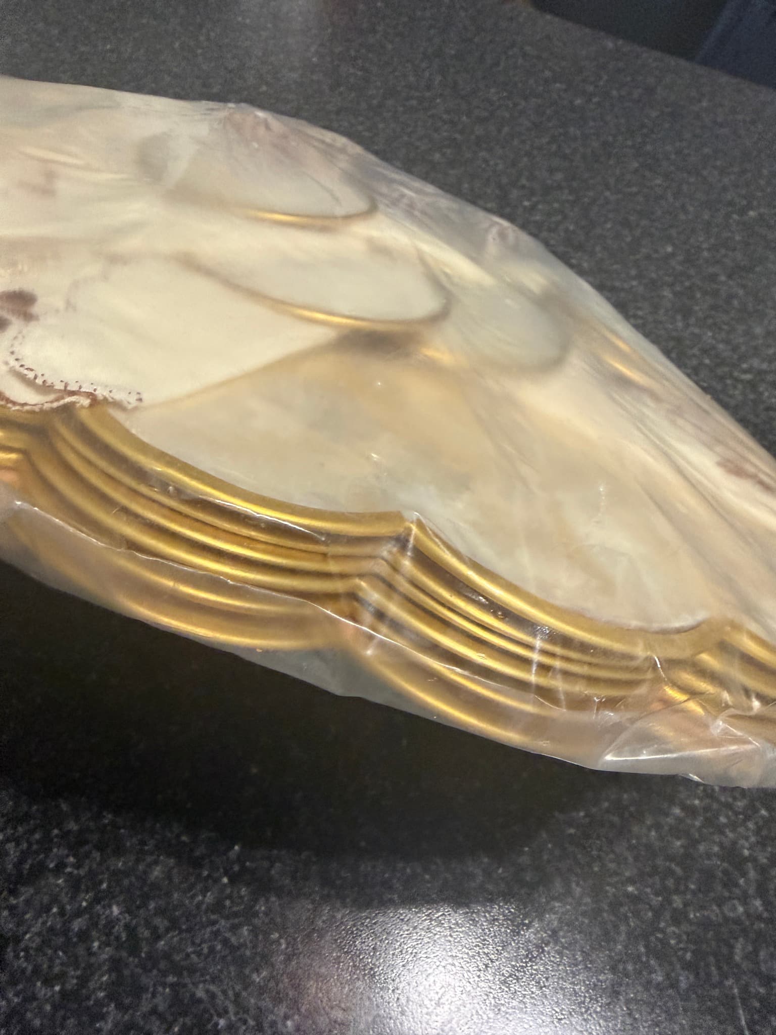 Capiz Shell Placemat and Coaster Set with Embroidered Napkins, Cream and Gold — photo 2 of 10