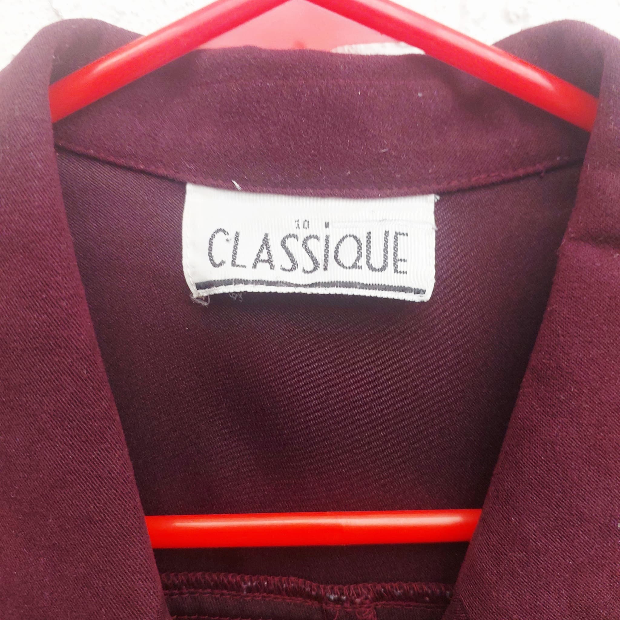 CLASSIQUE Button-Down Vest, Burgundy, Size 10 — photo 8 of 10