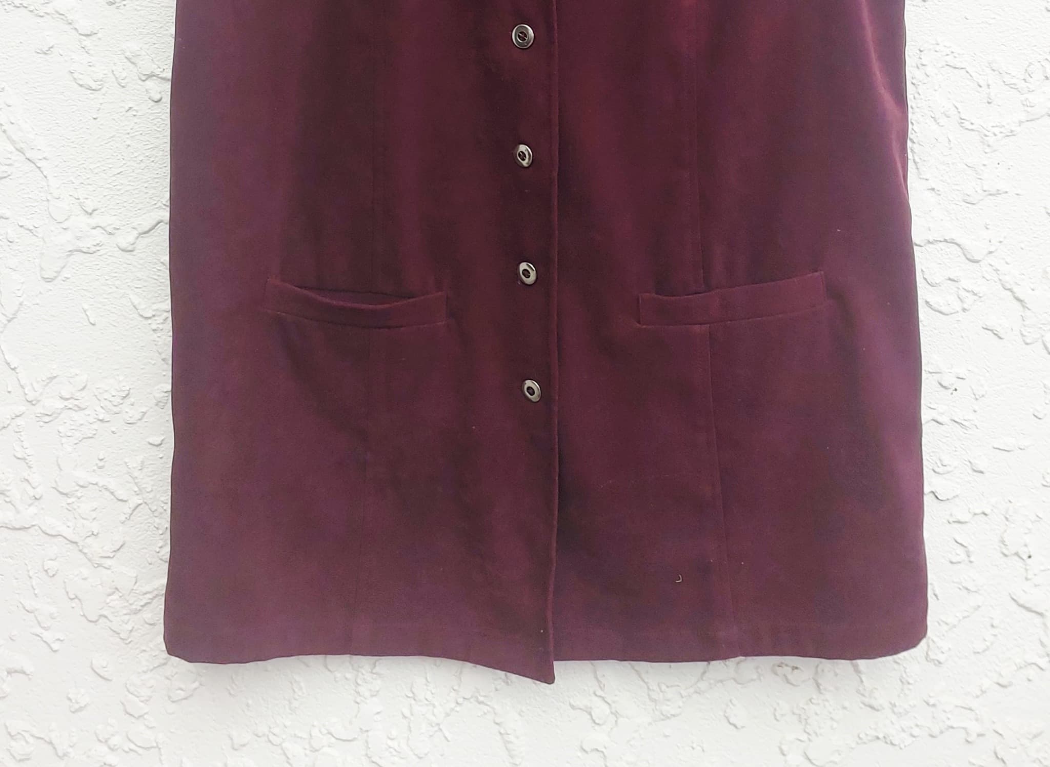 CLASSIQUE Button-Down Vest, Burgundy, Size 10 — photo 10 of 10