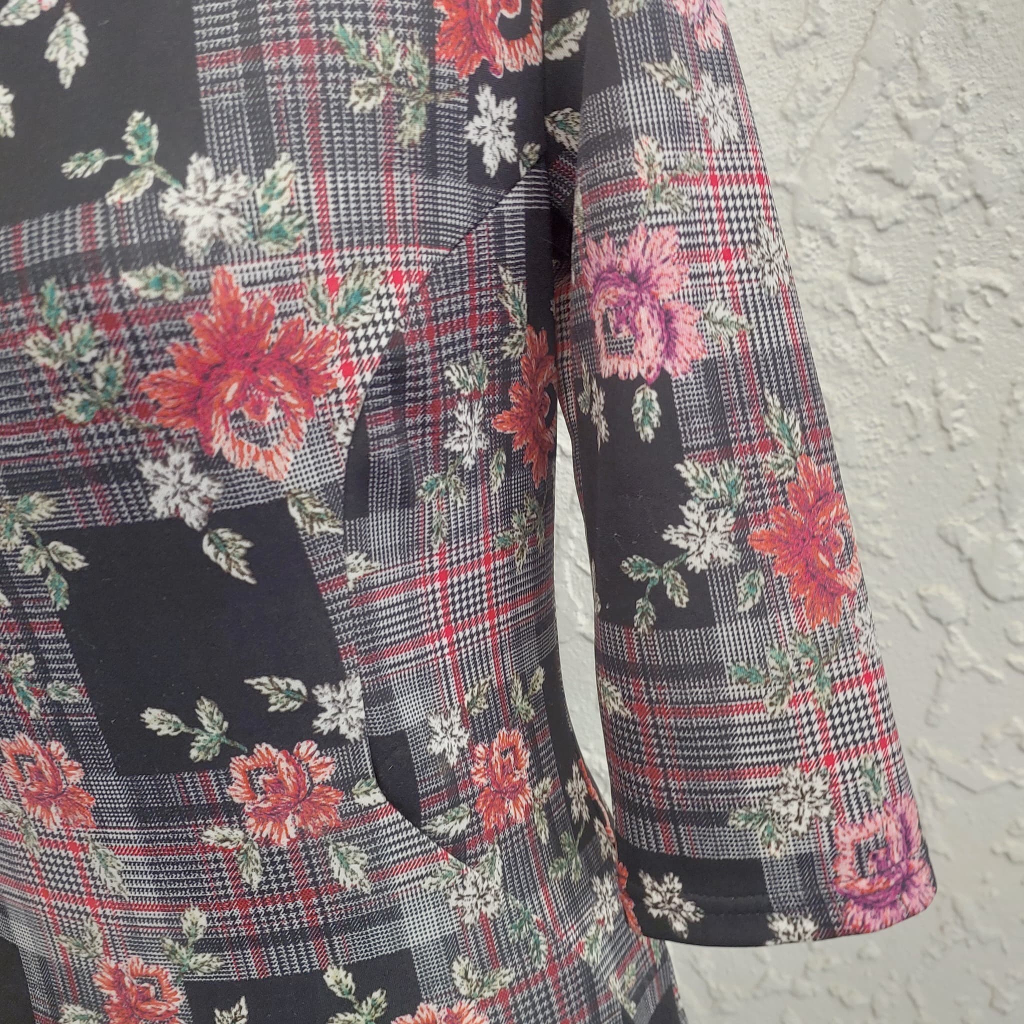 Contempo Sheath Dress, Floral and Plaid Print, Size 8 — photo 10 of 10