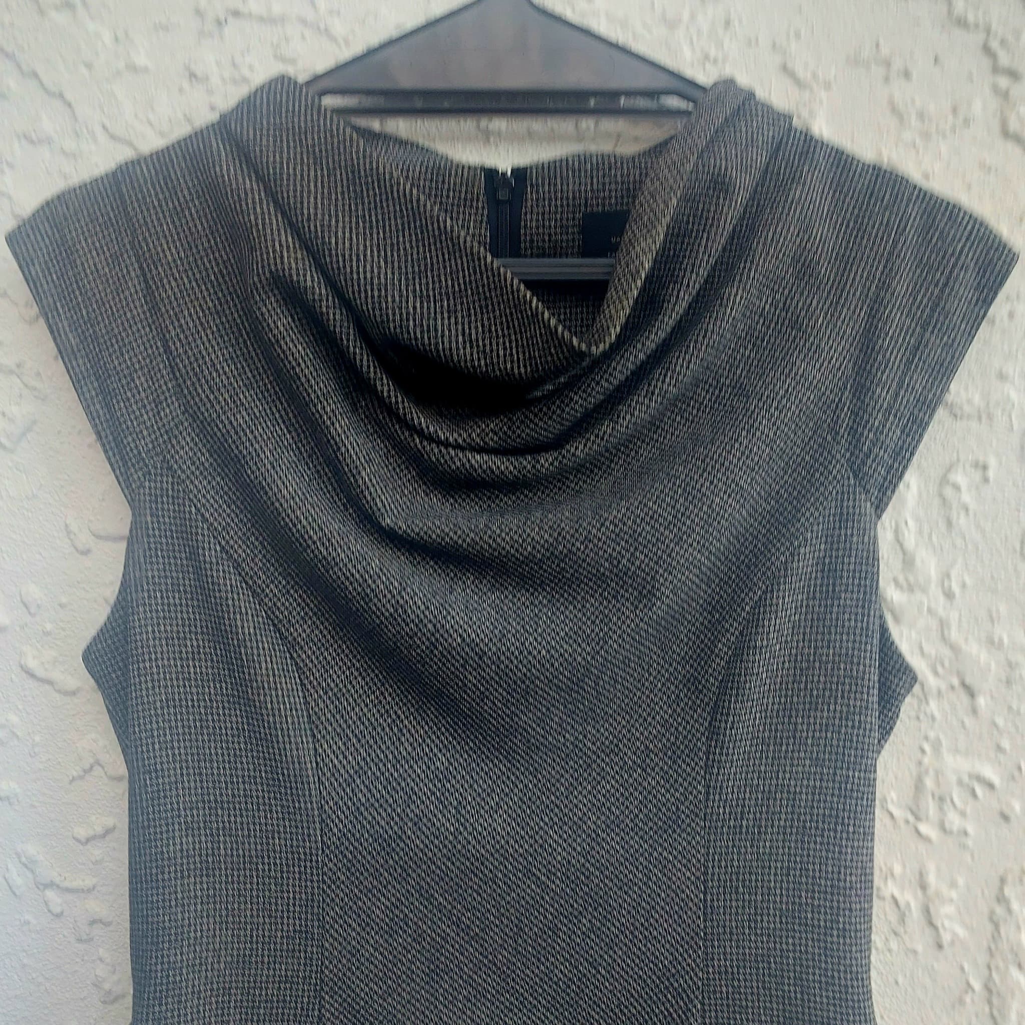 CUE Houndstooth Peplum Sheath Dress, Black and White, Size 10 — photo 9 of 9