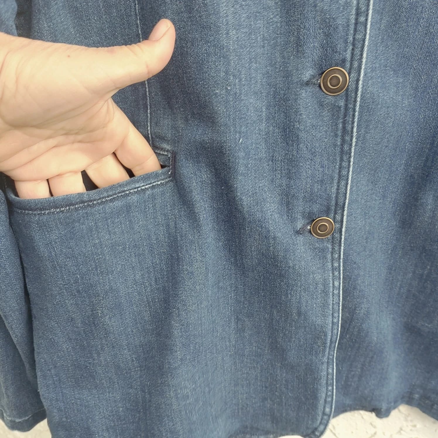 DAMART Denim Jacket, Blue, Size 16 — photo 9 of 10