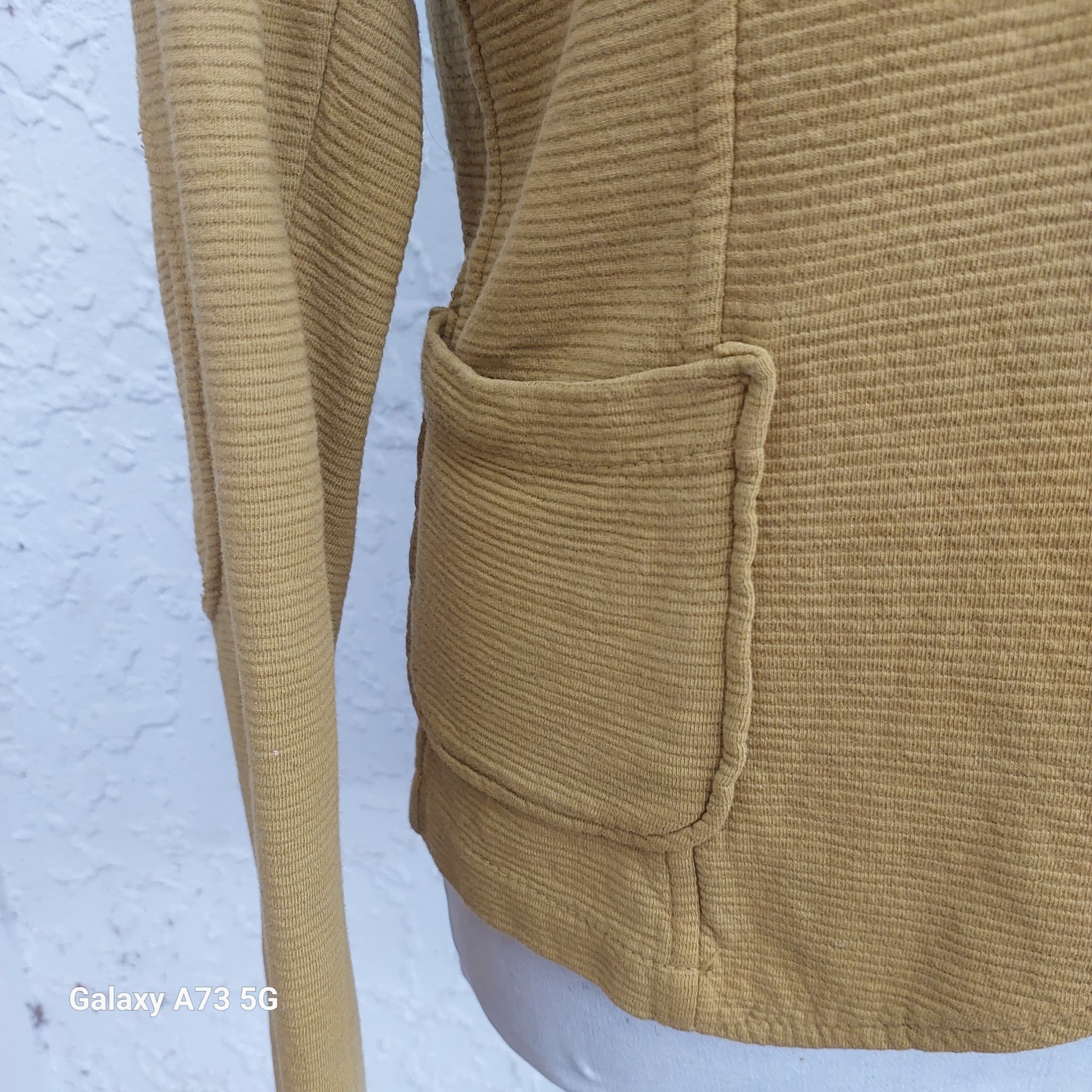 DR. BLOOM Textured Knit Blazer, Mustard Yellow, Size L/XL — photo 7 of 9